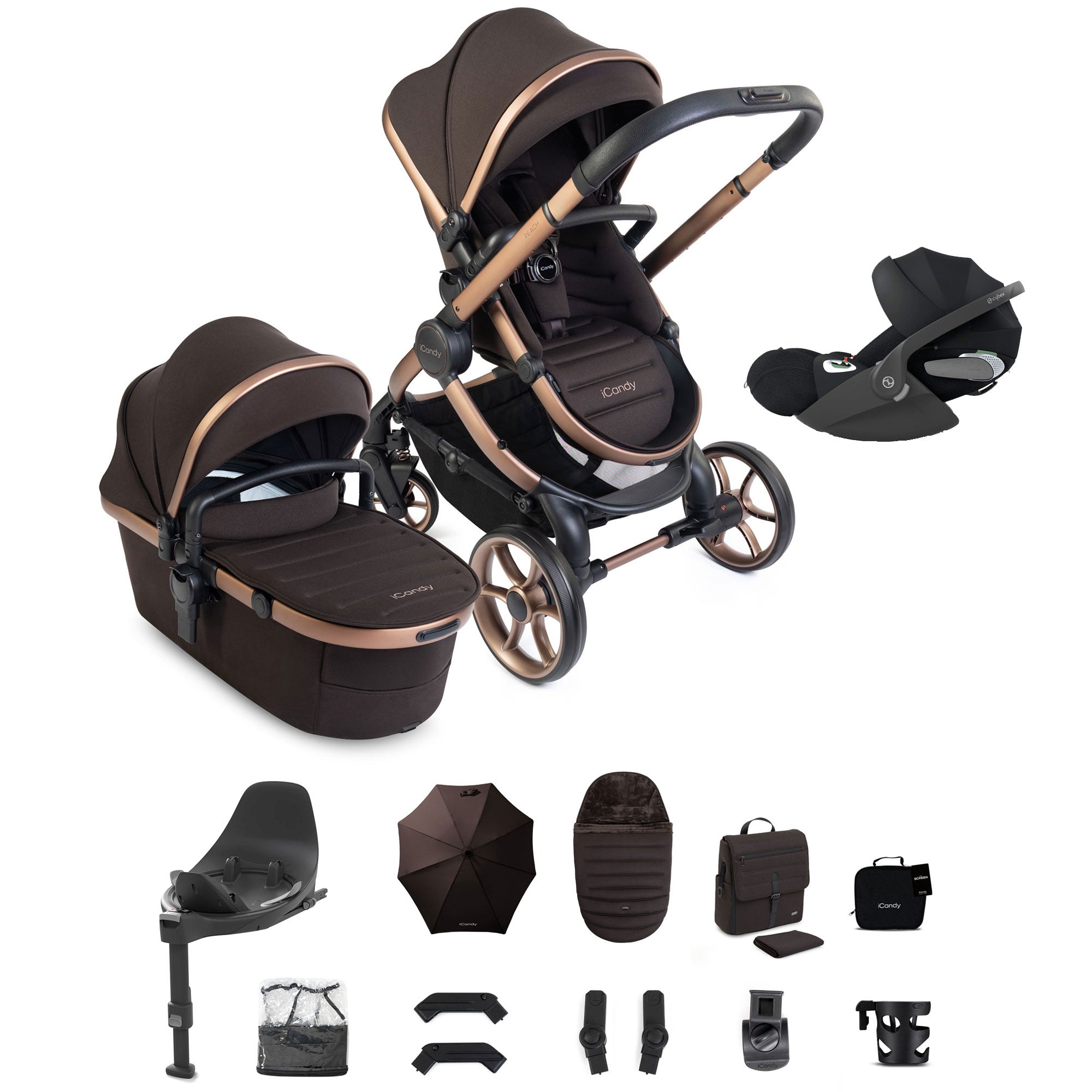 iCandy Peach 8 Editions Complete Cybex Bundle in Pecan
