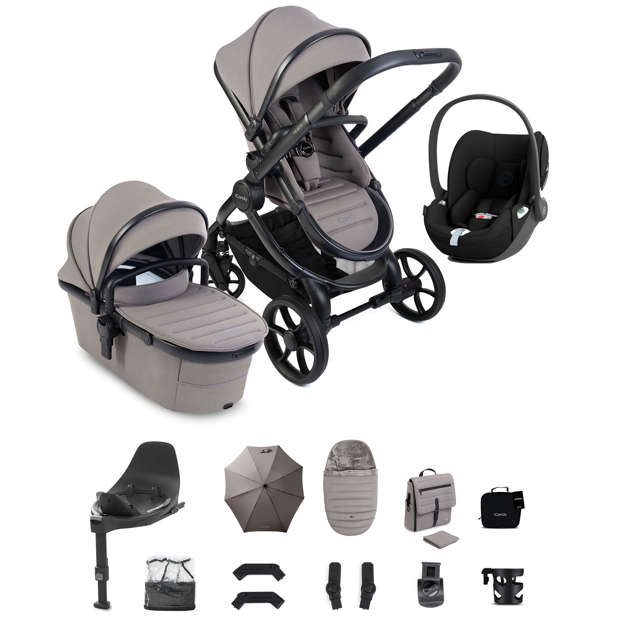 iCandy Peach 8 Complete Cybex Bundle in Porcini