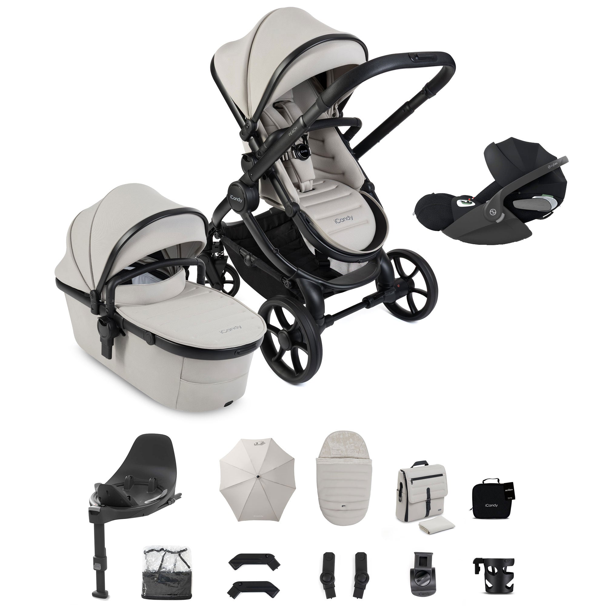 iCandy Peach 8 Complete Cybex Bundle in Taupe