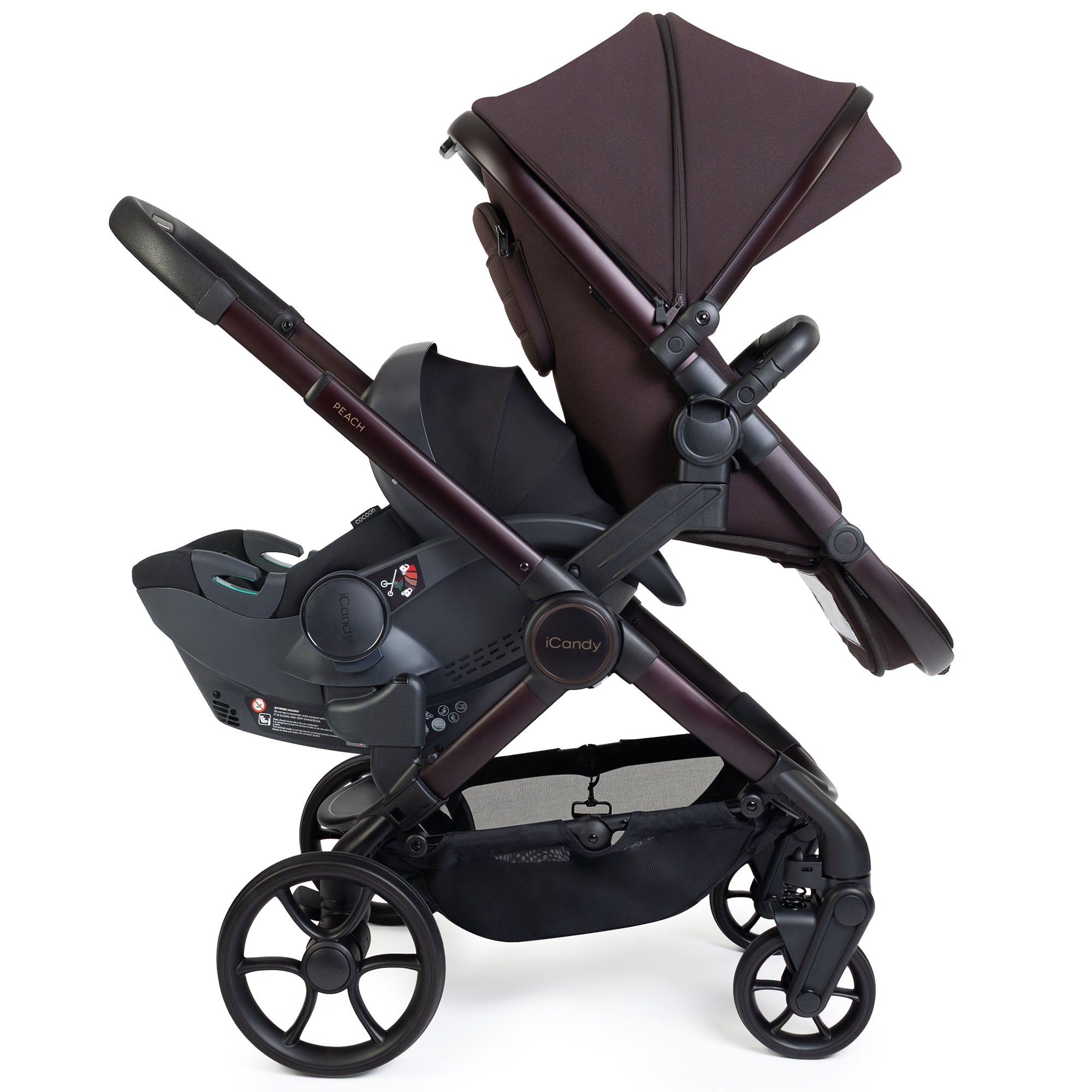 iCandy Peach 8 Editions Double Complete Bundle with Cocoon 360 in Coffee Bean