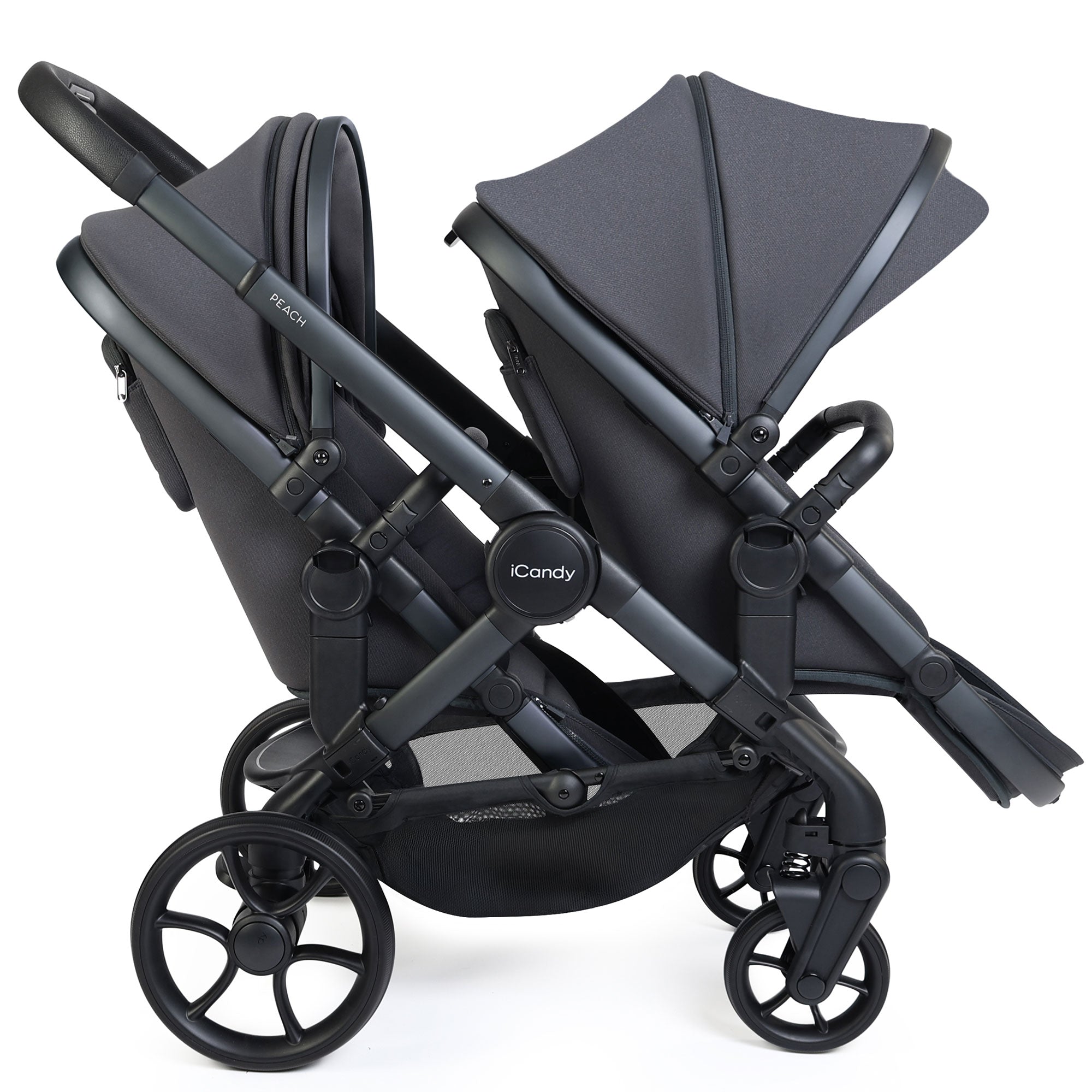 iCandy Peach 8 Twin Complete Bundle with Cocoon 360 in Grey