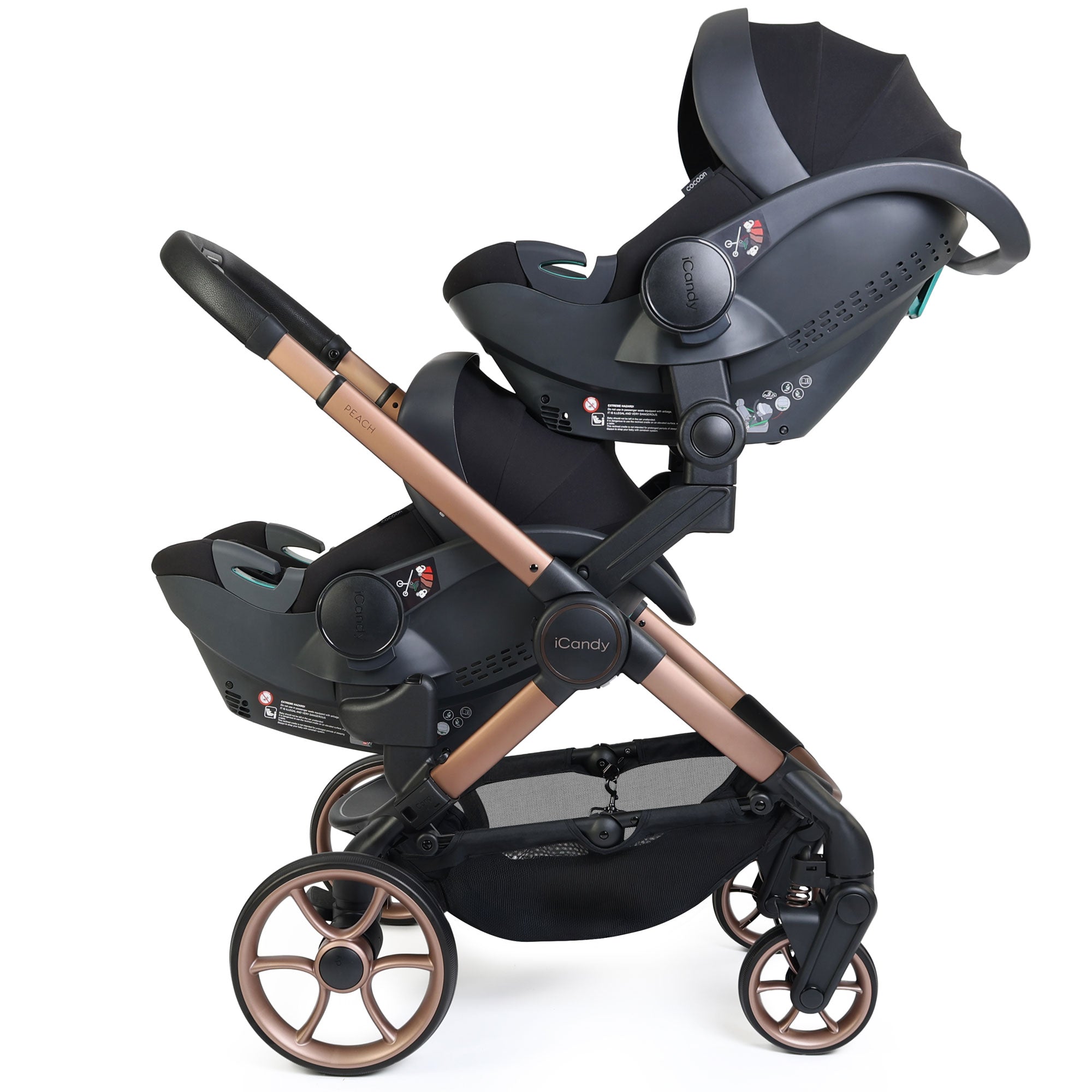iCandy Peach 8 Editions Twin Complete Bundle with Cocoon 360 in Pecan