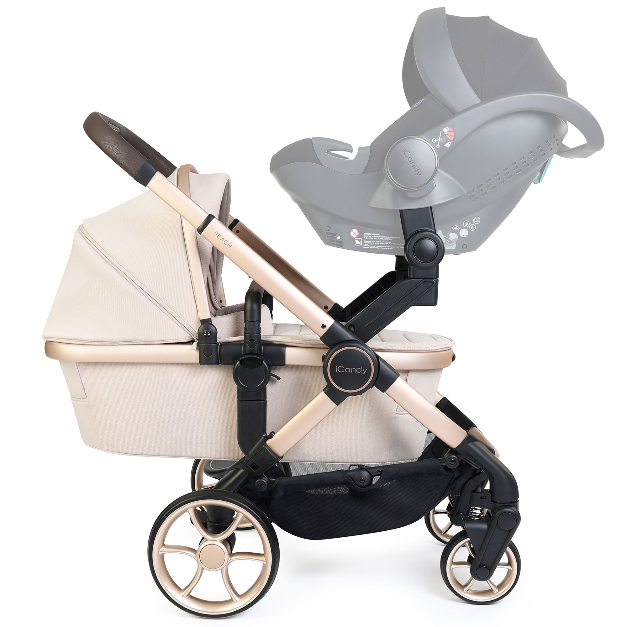 iCandy Peach 8 Editions Twin Complete Maxi-Cosi Travel System in Biscotti