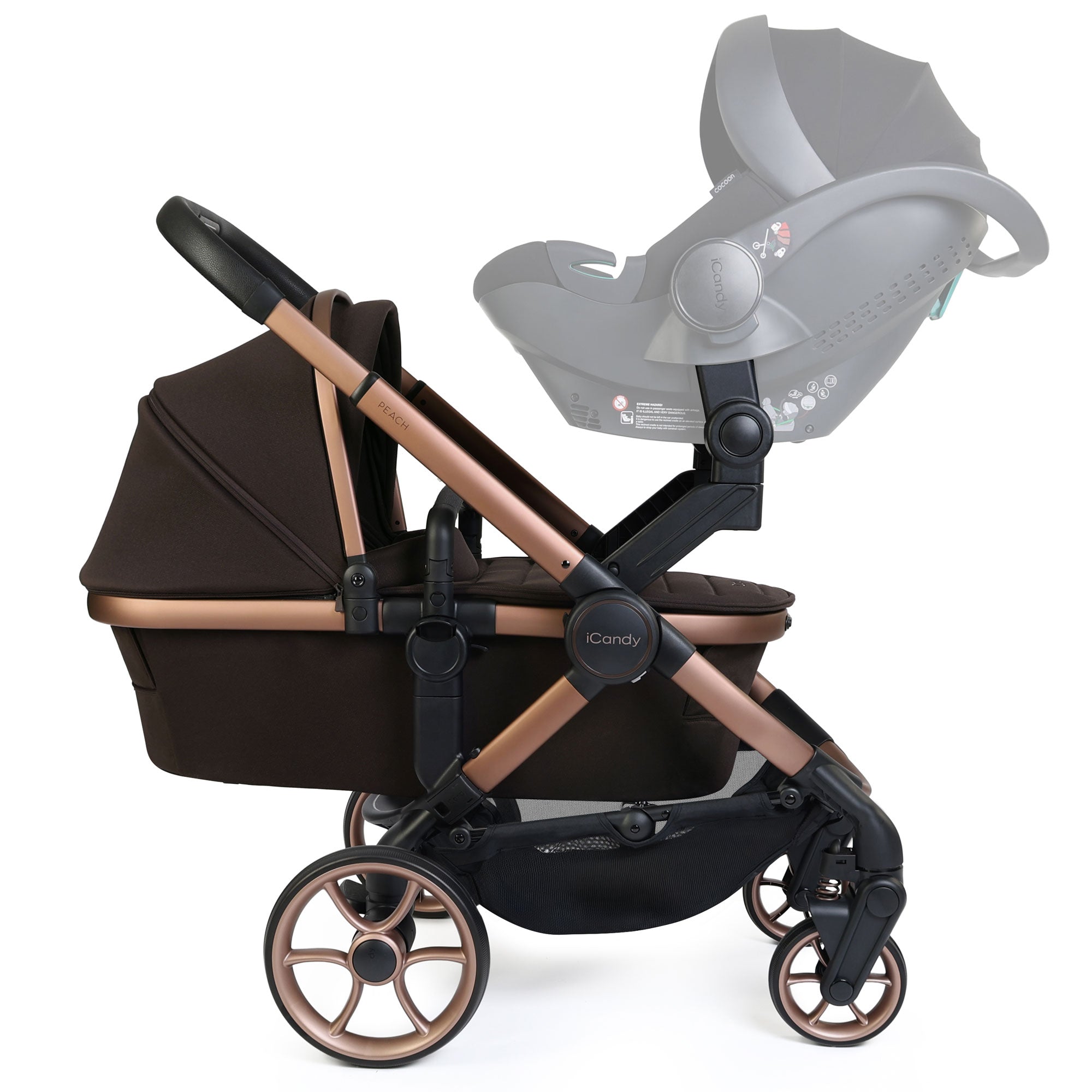 iCandy Peach 8 Editions Twin Complete Cybex Travel System in Pecan