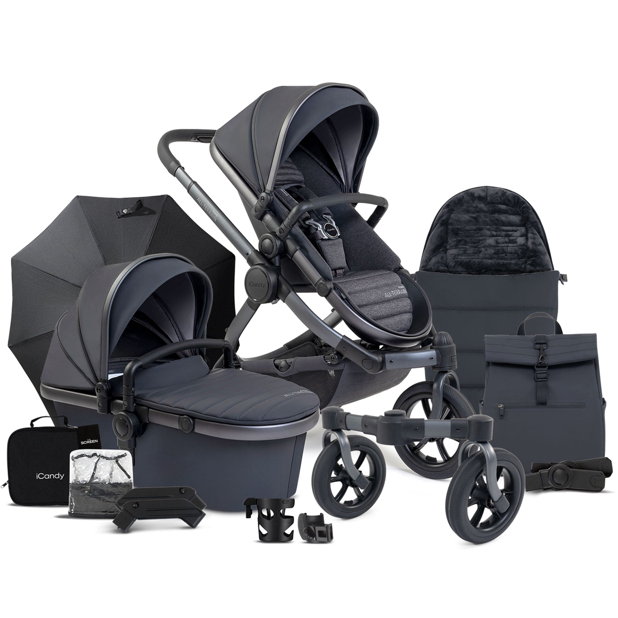 iCandy Peach 7 All Terrain Complete Bundle in Storm Baby Prams IC2738 5010334052595