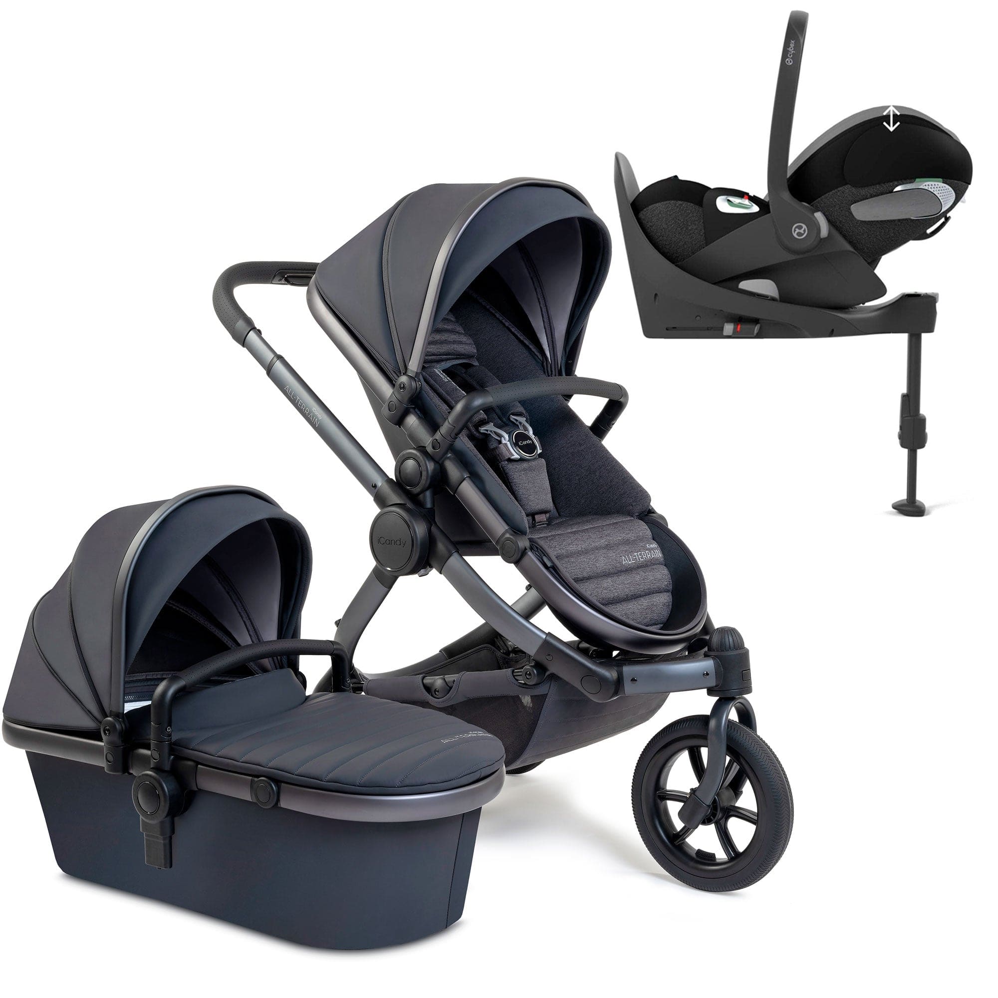 iCandy Peach 7 All Terrain Cybex Combo Set in Storm Baby Prams 16320-COMBO-T 5010334052519
