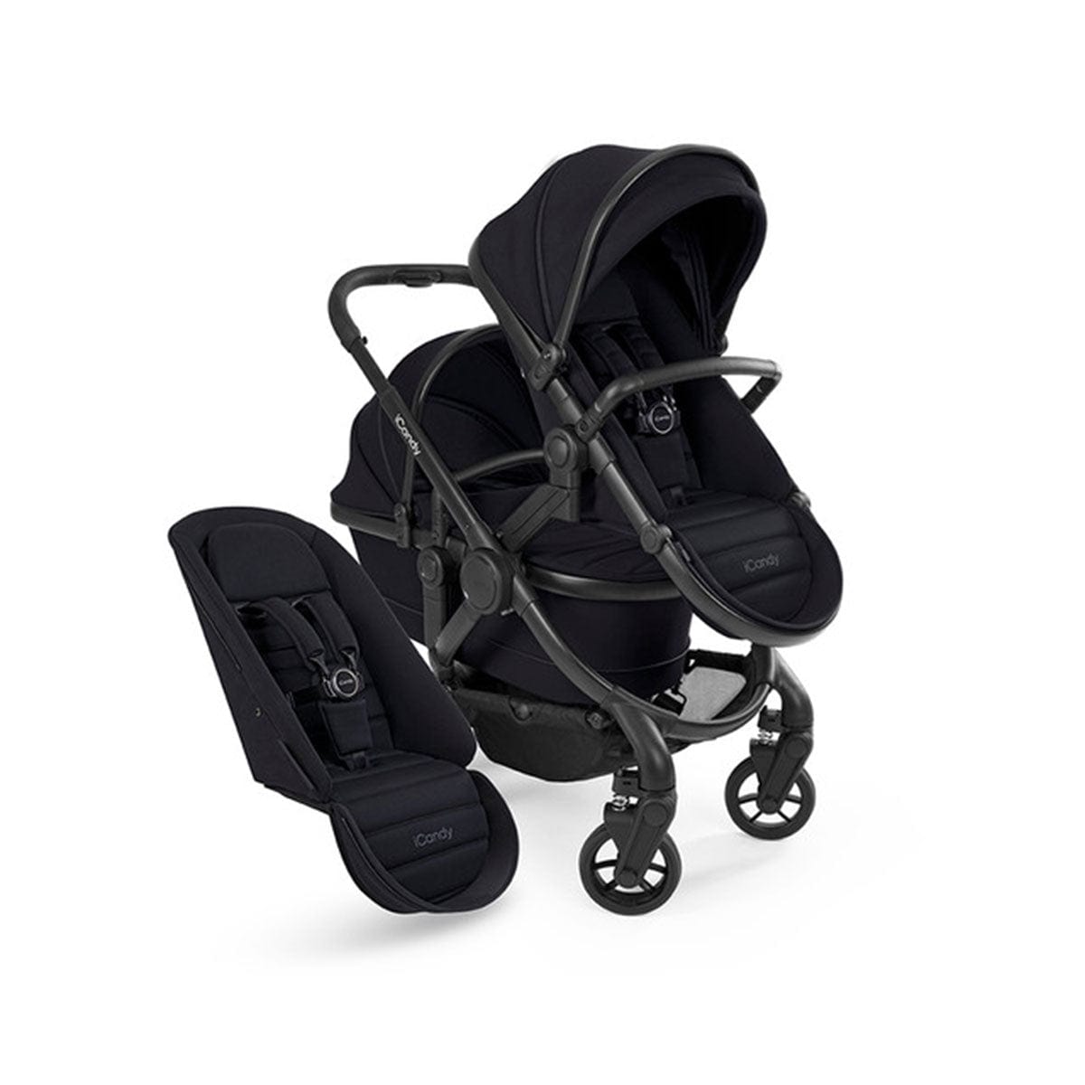 iCandy Peach 7 Double Combo Set in Black Double & Twin Prams IC2558 5010334047256