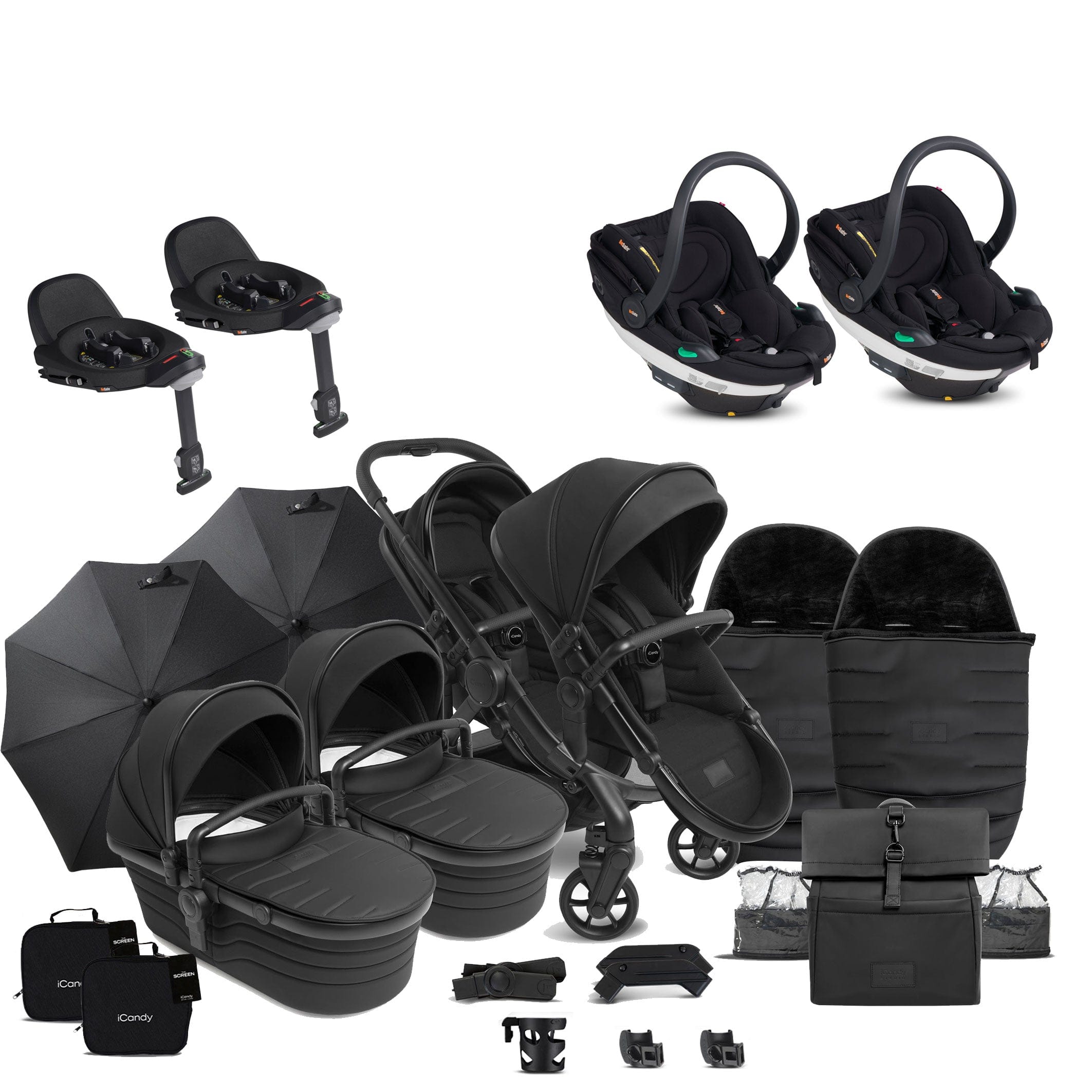 iCandy Peach 7 Studio Twin Complete BeSafe Bundle in Zenith Double & Twin Prams 18717-STU-CPL-TWN-BSF 5010334060958
