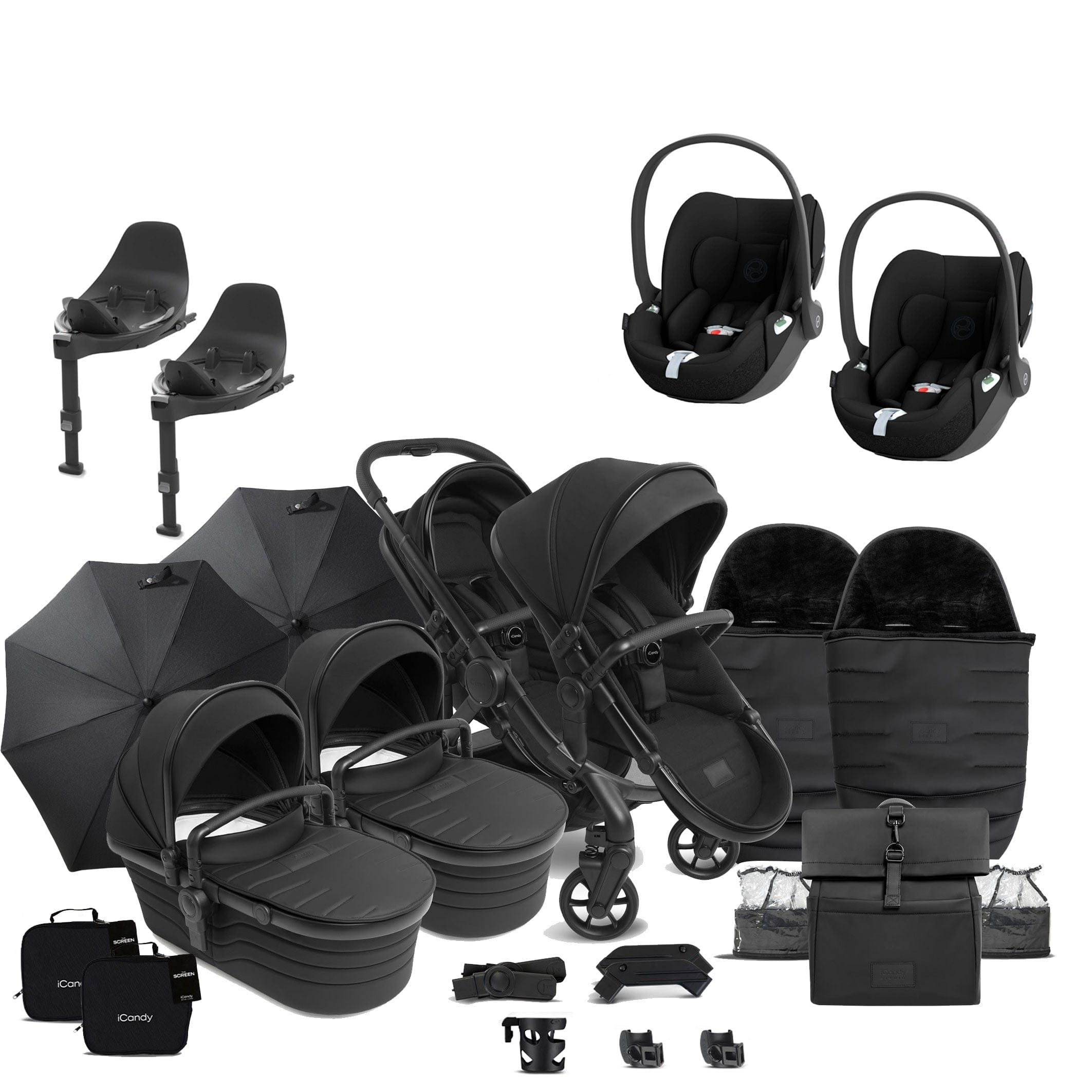 iCandy Peach 7 Studio Twin Complete Cybex Bundle in Zenith Double & Twin Prams 18716-STU-CPL-TWN-CYB 5010334060958