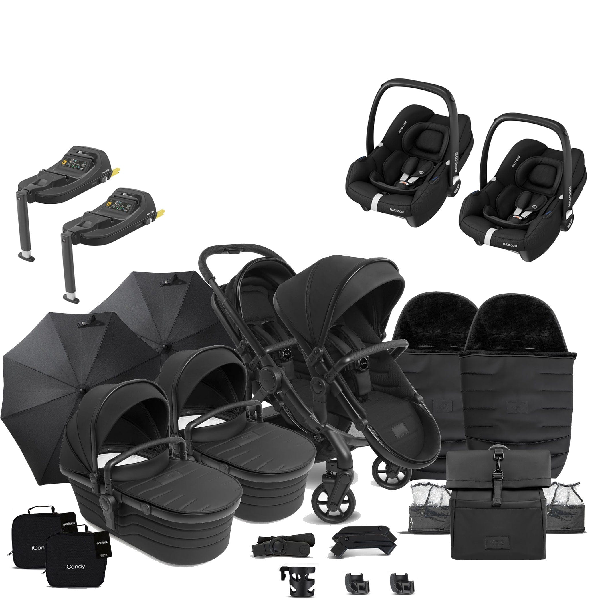 iCandy Peach 7 Studio Twin Complete Maxi-Cosi Bundle in Zenith Double & Twin Prams 18718-STU-CPL-TWN-CAB 5010334060958