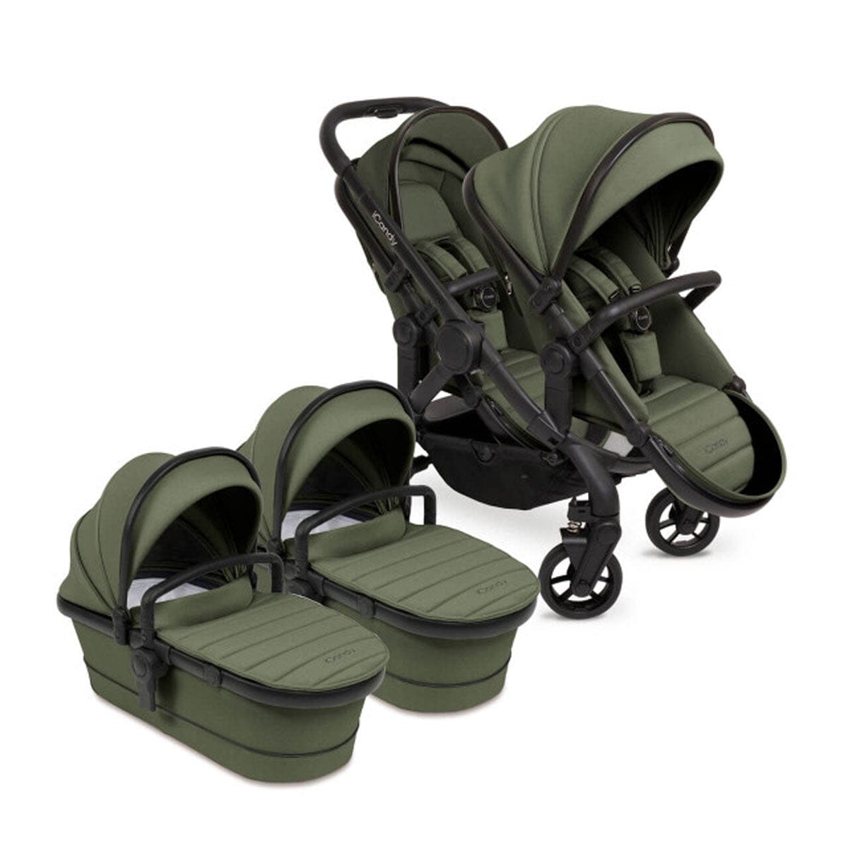 iCandy Peach 7 Twin Combo Set in Ivy Double & Twin Prams IC2927 5010334056777