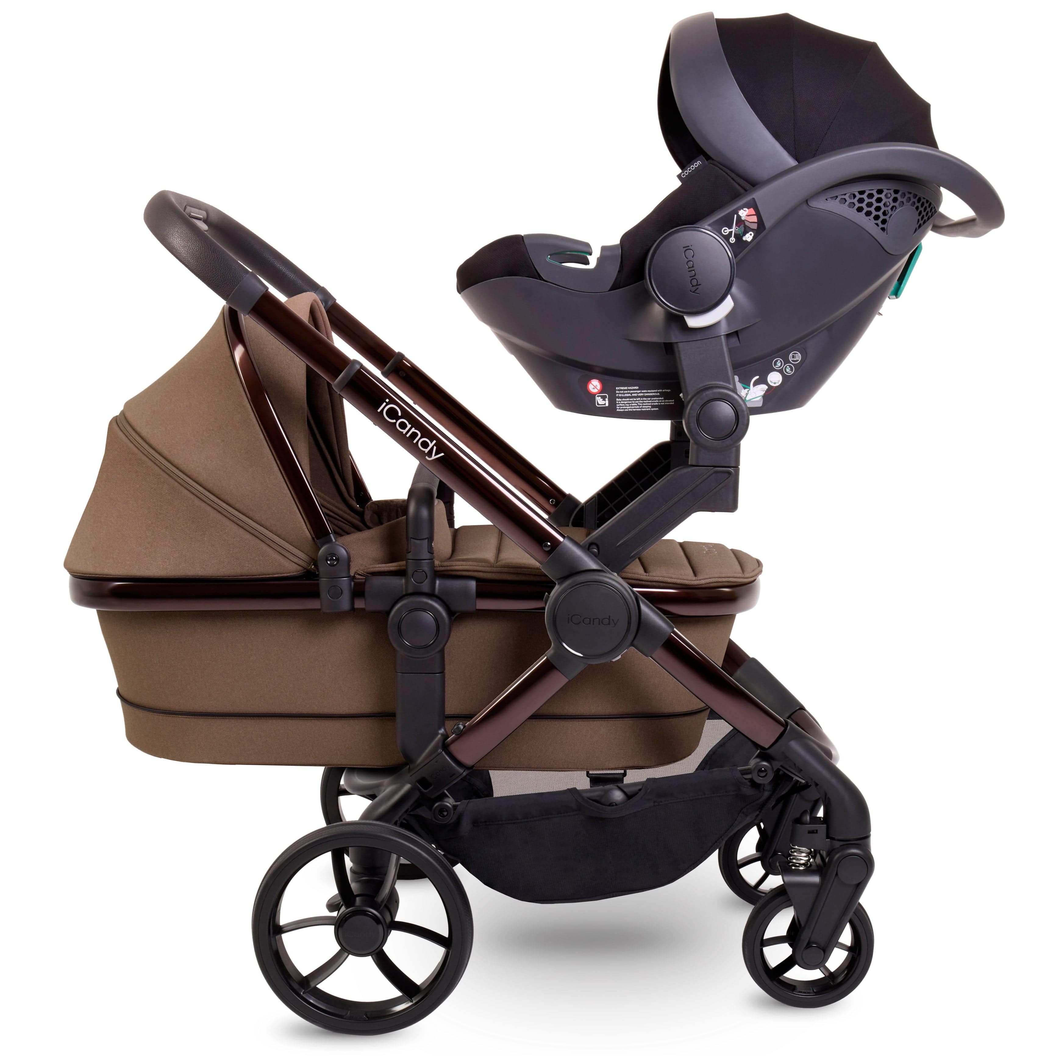iCandy Peach 7 Twin Maxi-Cosi Bundle in Coco Double & Twin Prams