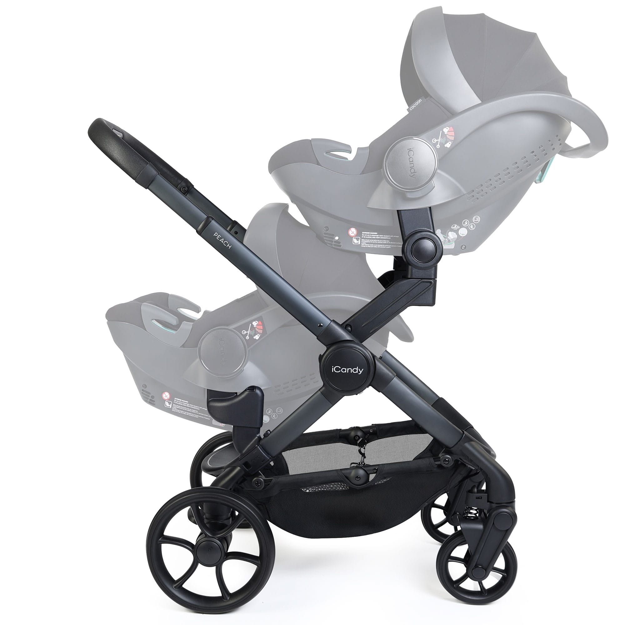 iCandy Peach 8 Twin Complete Bundle in Grey Double & Twin Prams IC3439 5010334065144