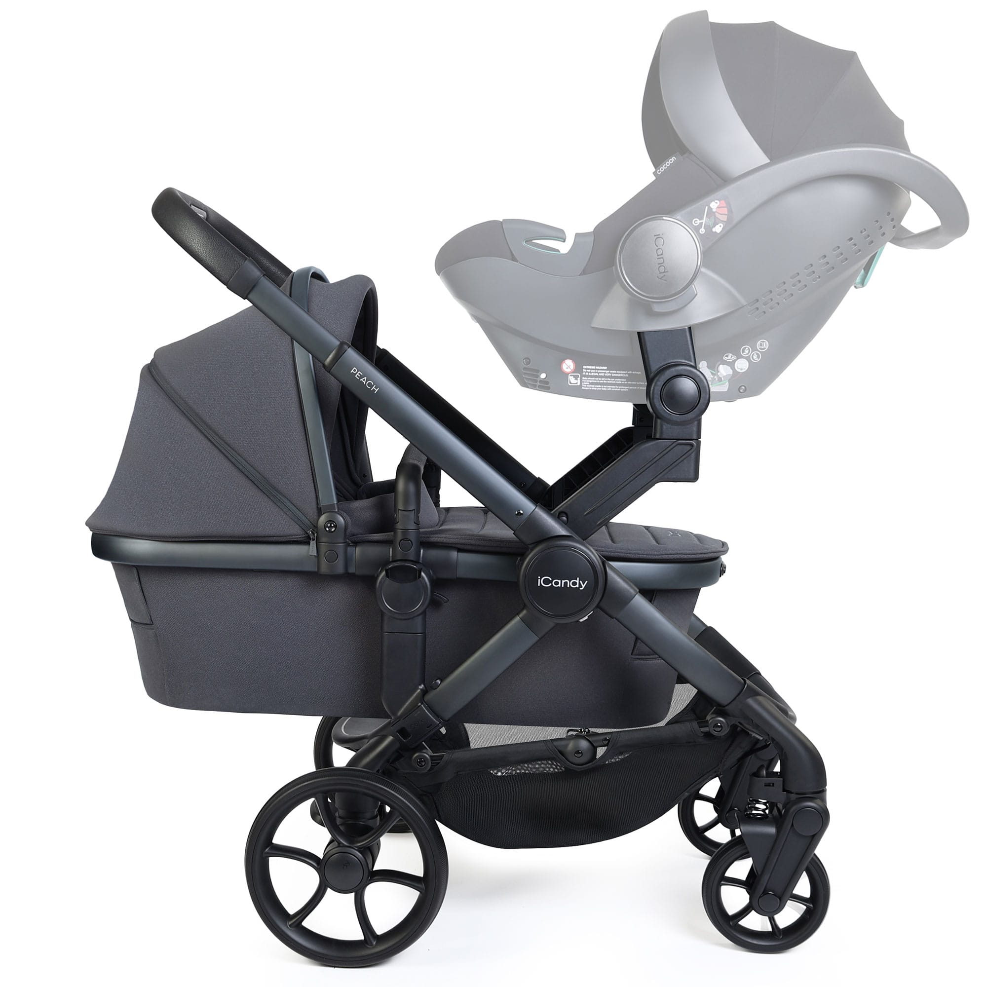 iCandy Peach 8 Twin Complete Bundle in Grey Double & Twin Prams IC3439 5010334065144
