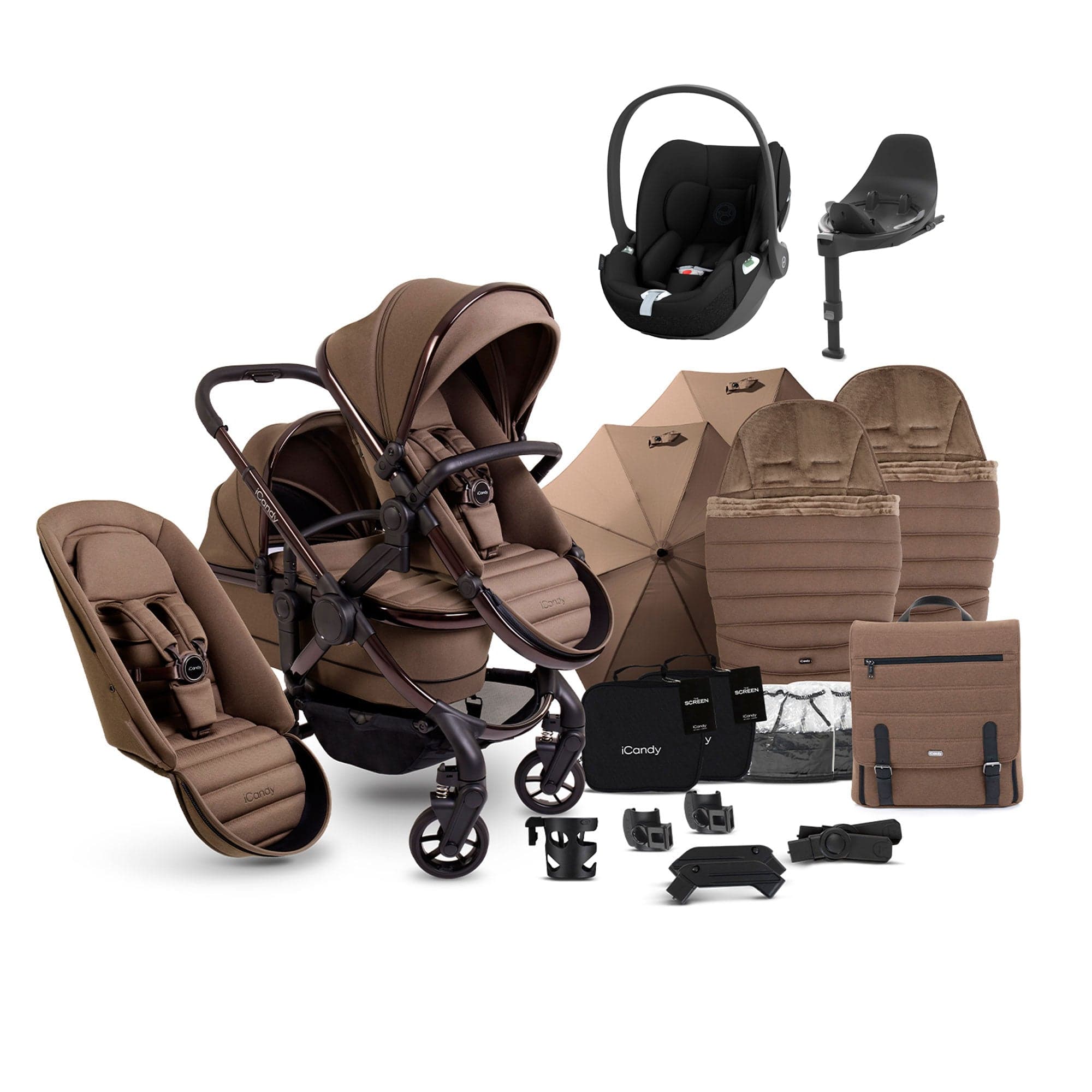 iCandy Peach 7 Double Complete Cybex Travel System in Coco Pram Bundles 17719-DOUB-COMPLETE-CO 5010334058597
