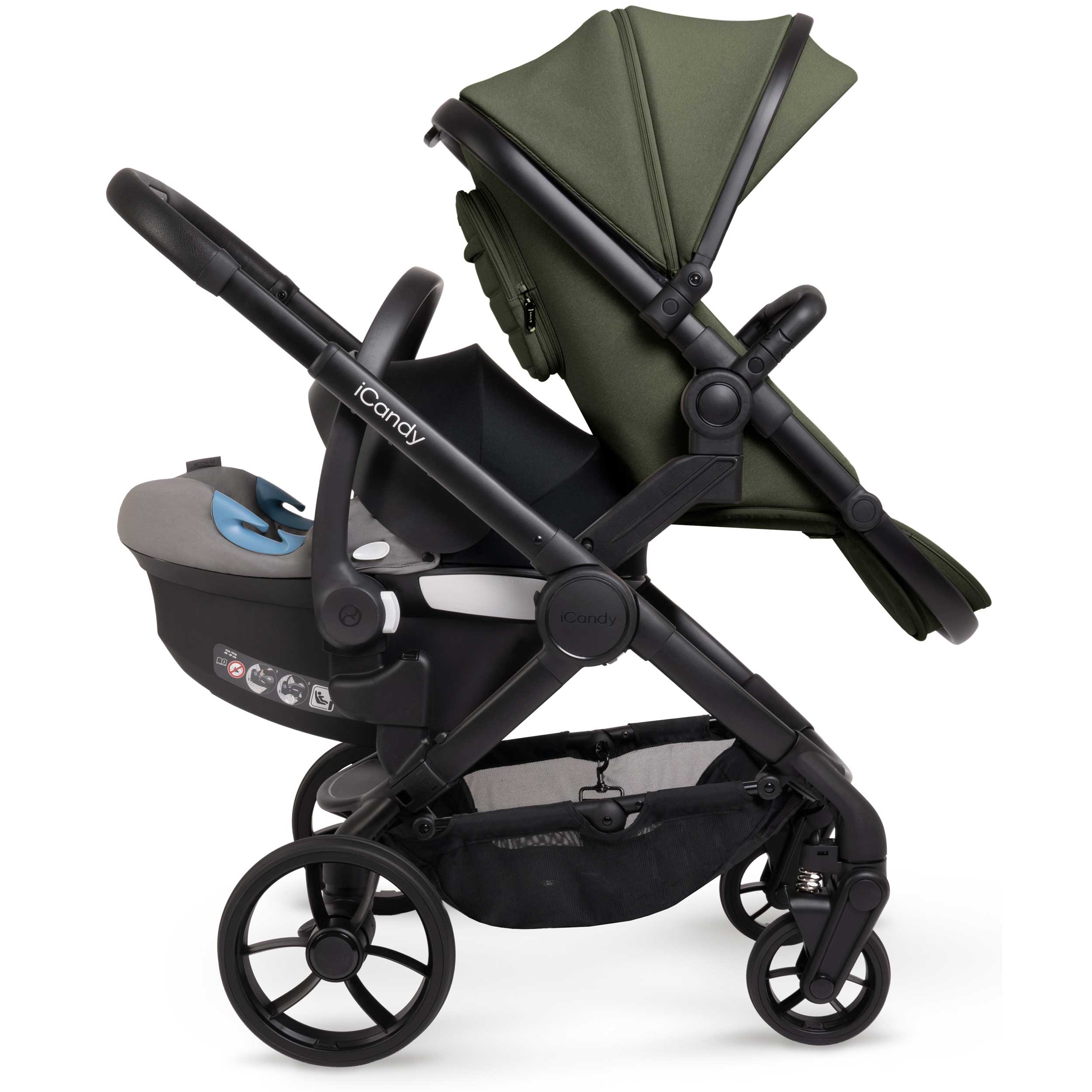 iCandy Peach 7 Double Complete Maxi-Cosi Travel System in Ivy Pram Bundles