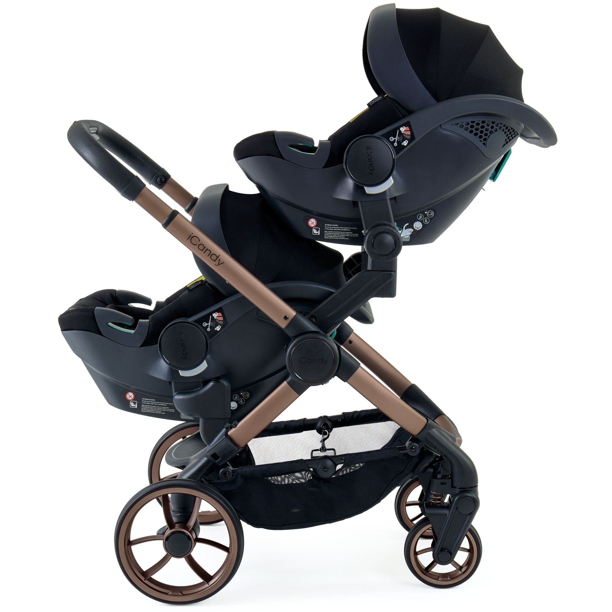 iCandy Peach 7 Twin Complete Maxi-Cosi Travel System in Pecan Pram Bundles