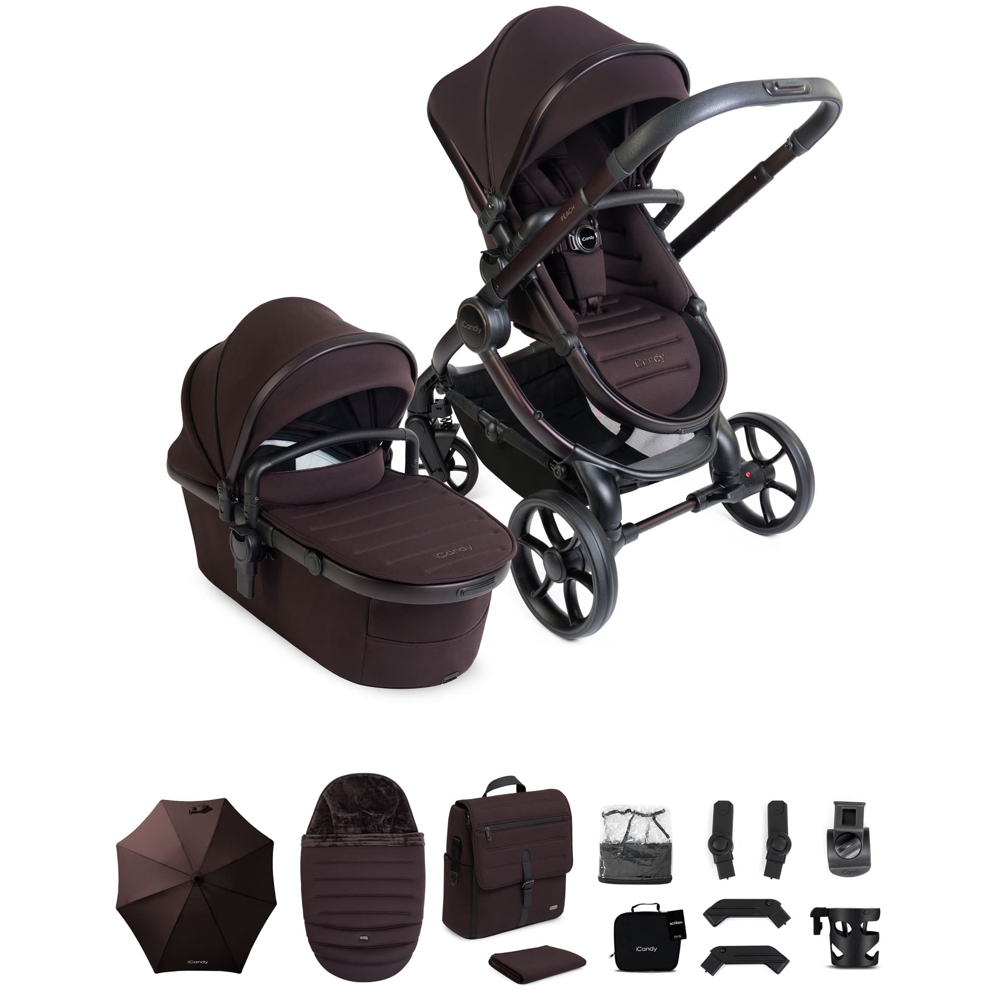 iCandy Peach 8 Editions Complete Bundle in Coffee Bean Pram Bundles IC3406 5010334064819