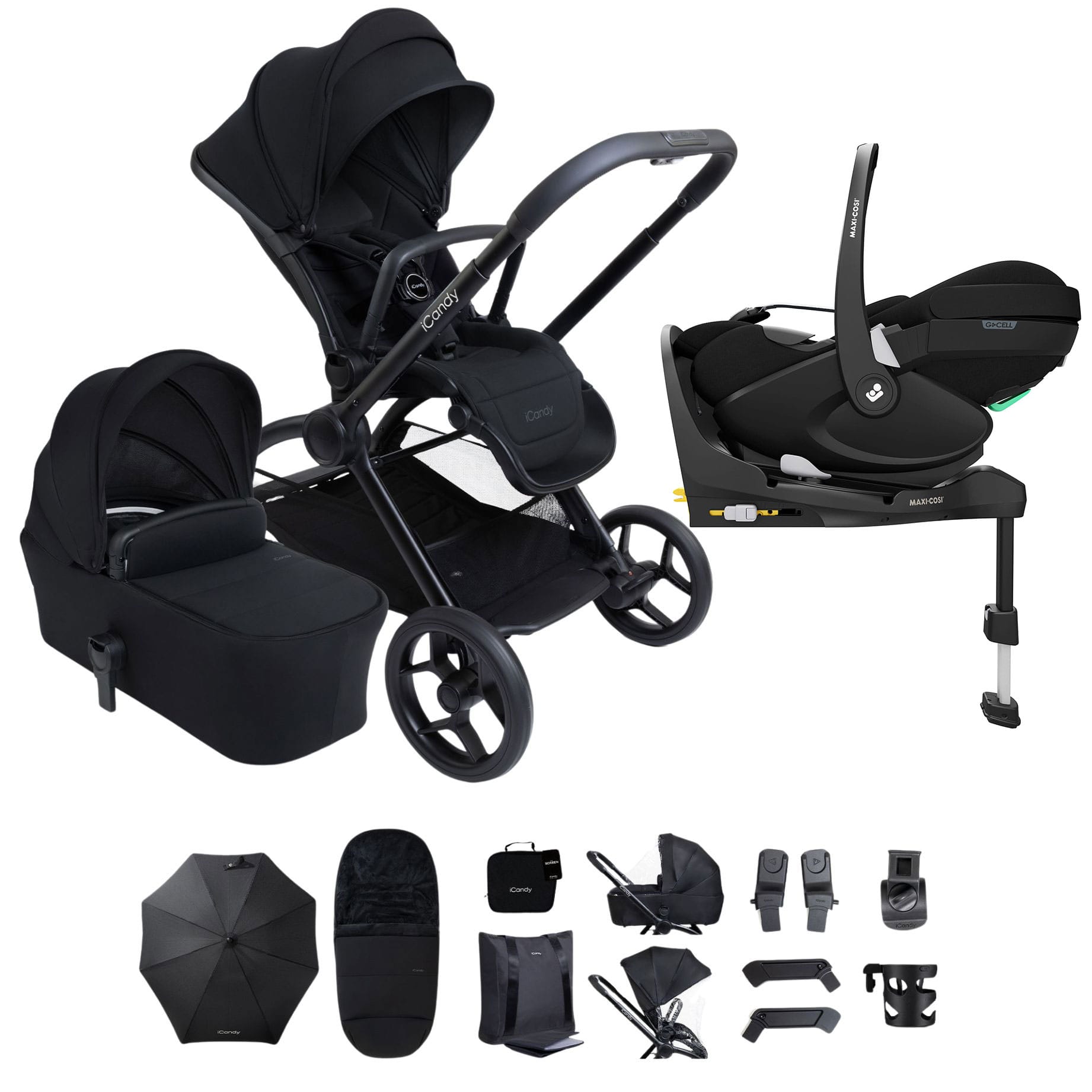 iCandy Core 2 Complete Maxi-Cosi Bundle in Black Travel Systems 21576-BLK 5010334063003