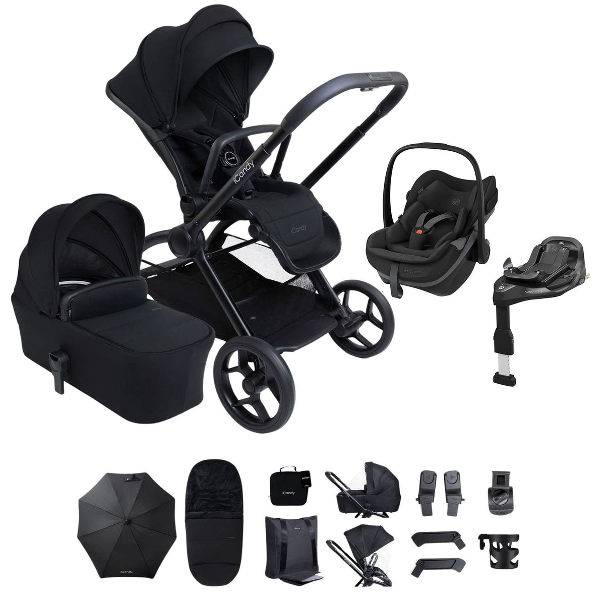 iCandy Core 2 Complete Maxi-Cosi Bundle in Black Travel Systems 21576-BLK-2 5010334063003