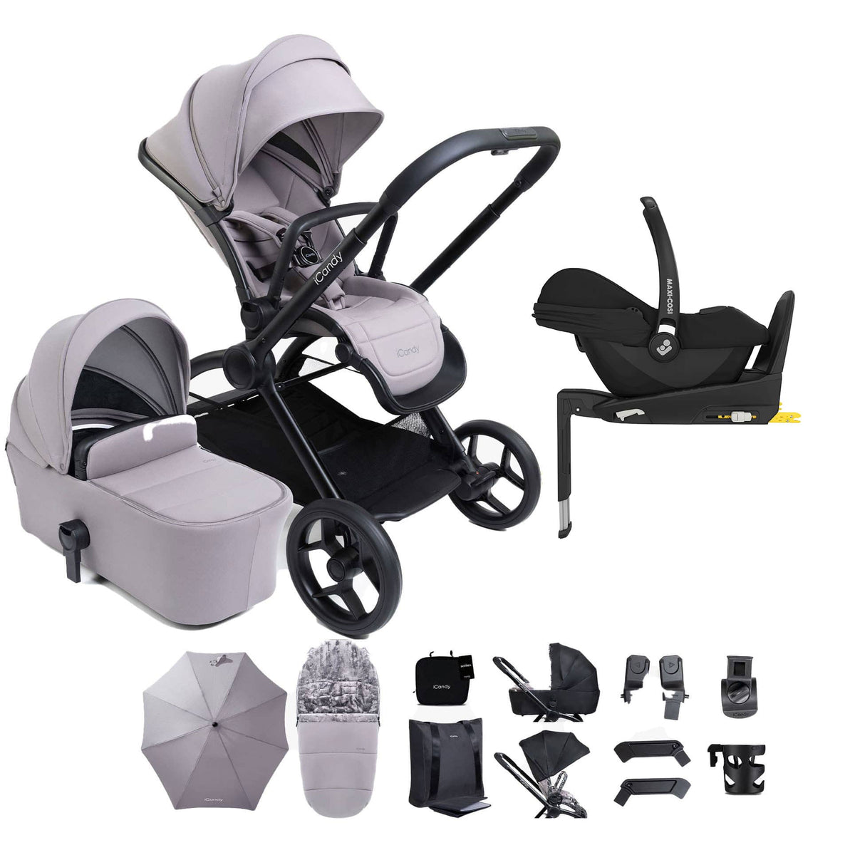 iCandy Core 2 Complete Maxi-Cosi Bundle in Storm Grey Travel Systems 21576-GRY-1 5010334063010