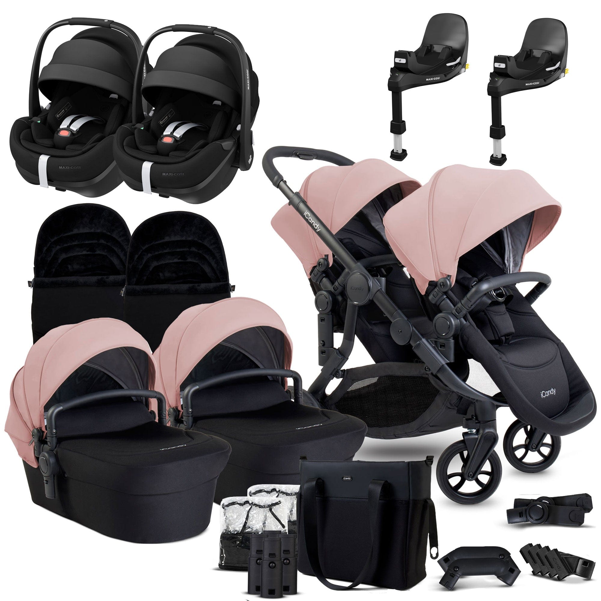 maxi cosi rose iCandy Orange 4 Twin Maxi-Cosi Travel System in Rose