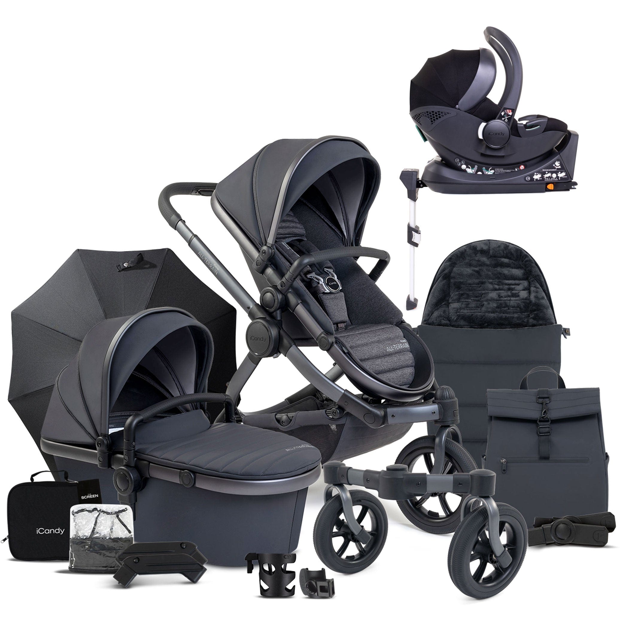 iCandy Peach 7 All Terrain Complete Cocoon Bundle in Storm Travel Systems IC3020 5010334058511