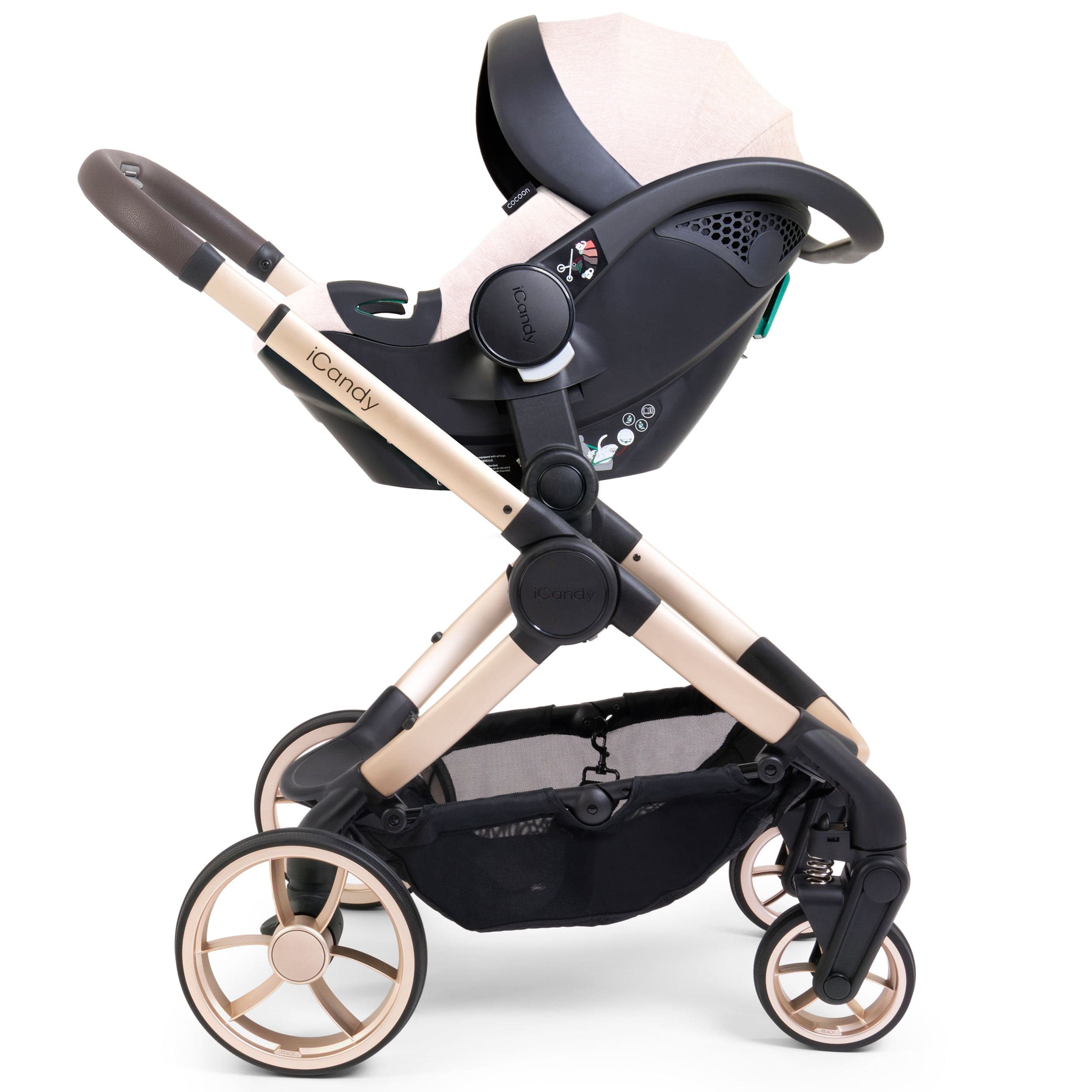 iCandy Peach 7 Complete Bundle with COCOON Car Seat in Biscotti Travel Systems IC2978 5010334057965