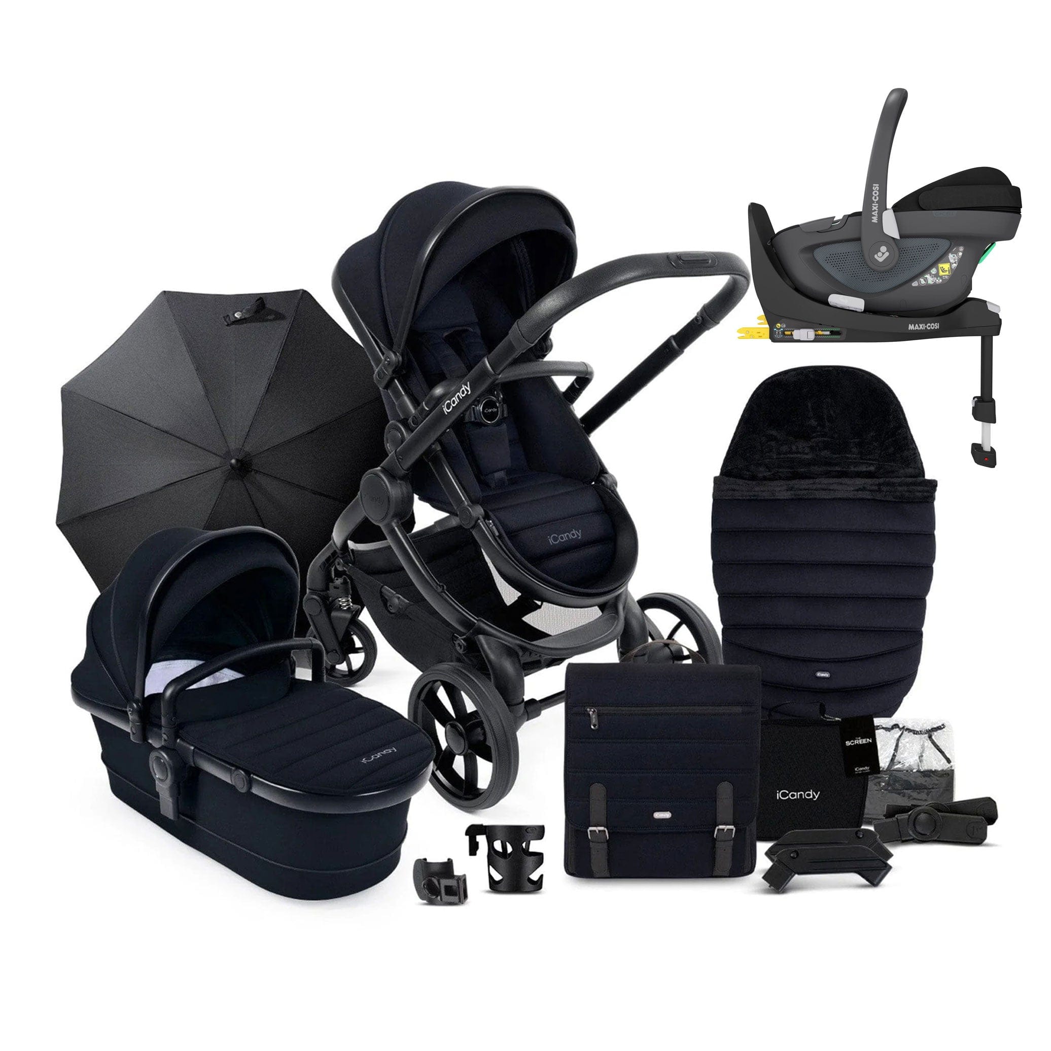 iCandy Peach 7 Complete Maxi-Cosi Bundle in Black Travel Systems 15896-BLK-1 5010334048093