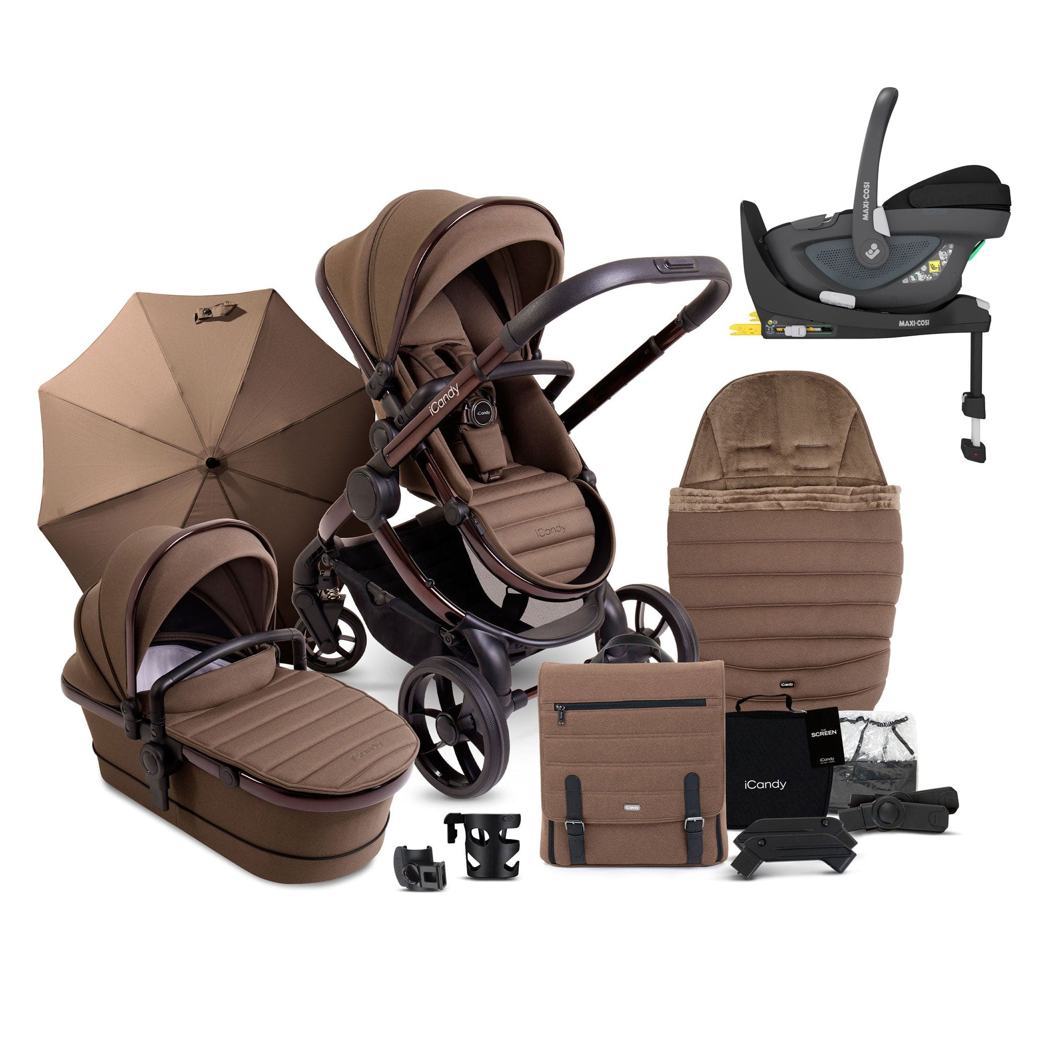 iCandy Peach 7 Complete Maxi-Cosi Bundle in Coco Travel Systems 15902-COC-1 5010334056937