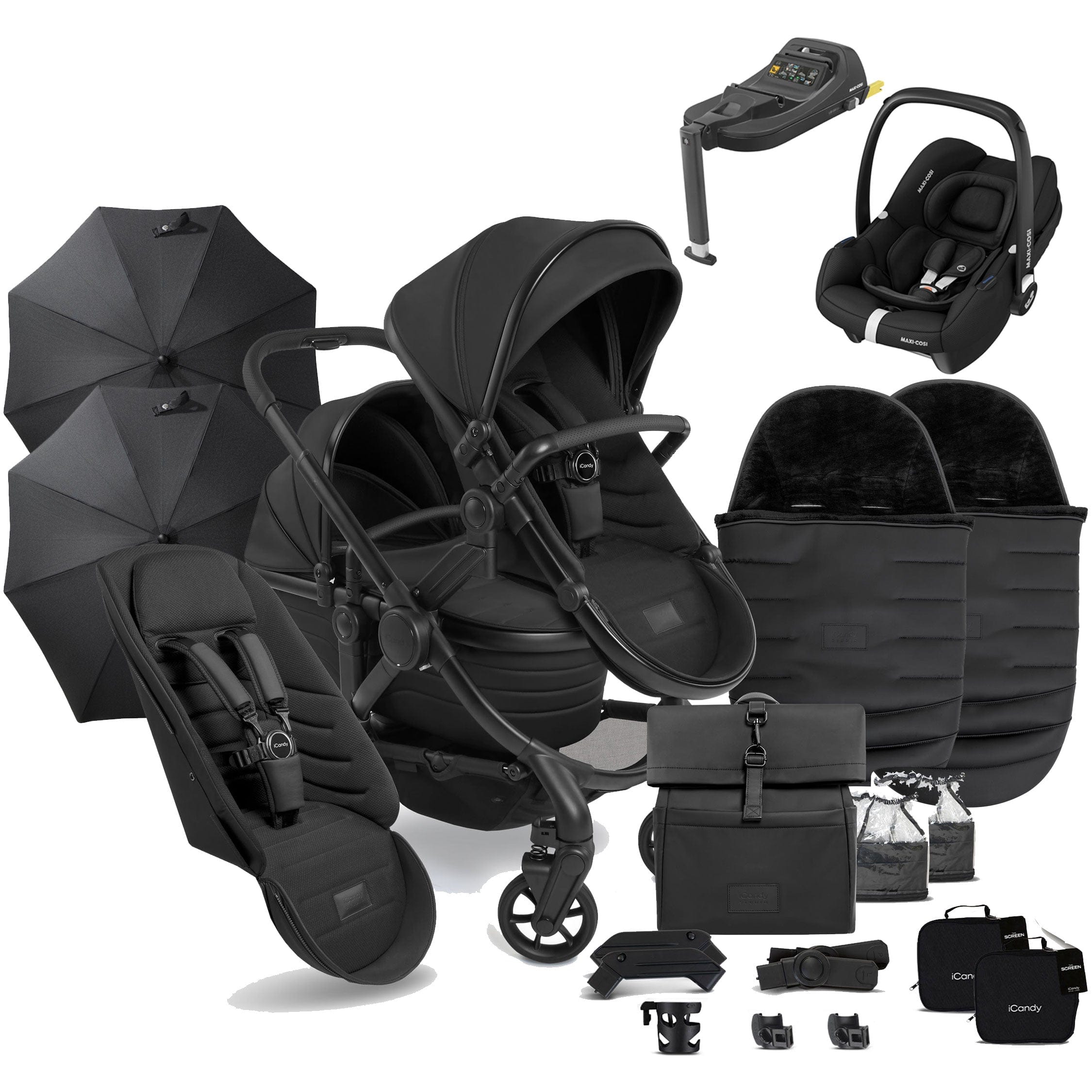 iCandy Peach 7 Studio Double Complete Maxi-Cosi Bundle in Zenith Travel Systems 18712-STU-CPL-DBL-CAB 5010334060958