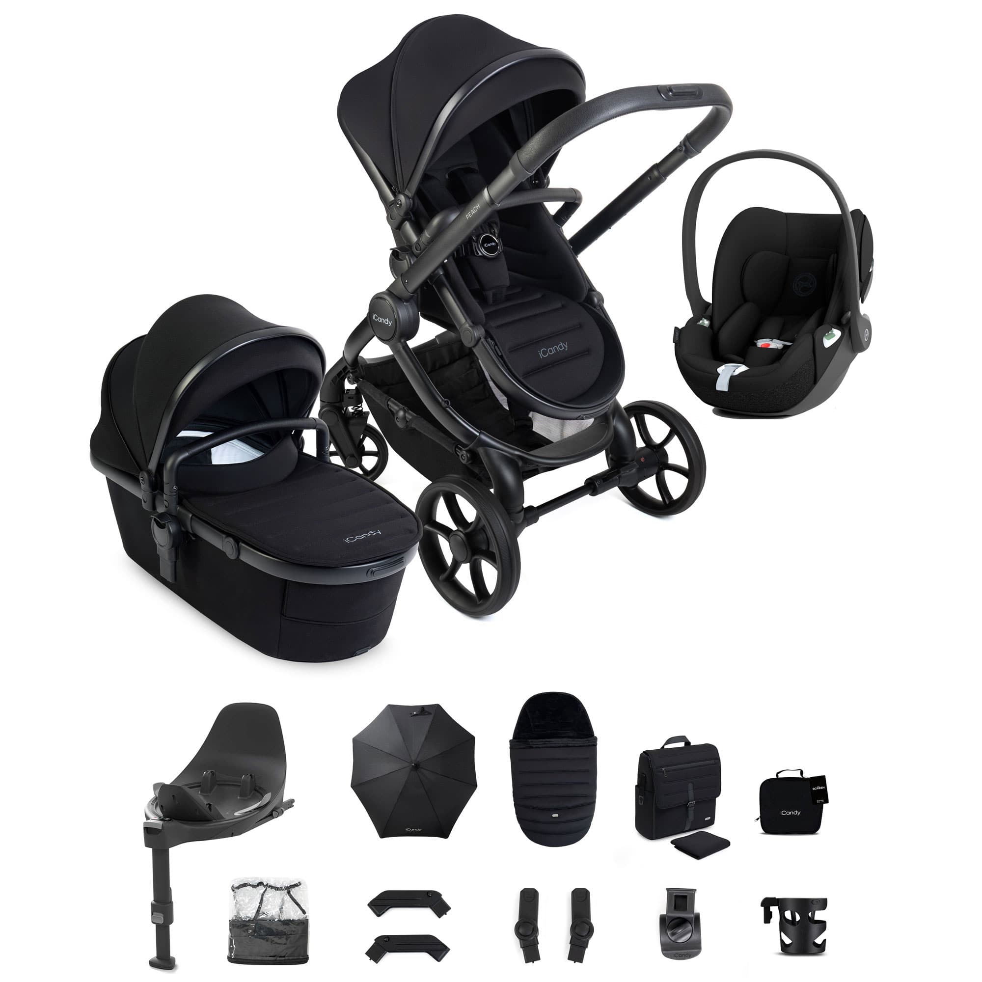 iCandy Peach 8 Complete Cybex Bundle in Black Travel Systems P8-CYBX-BLK-CLT 5010334064765