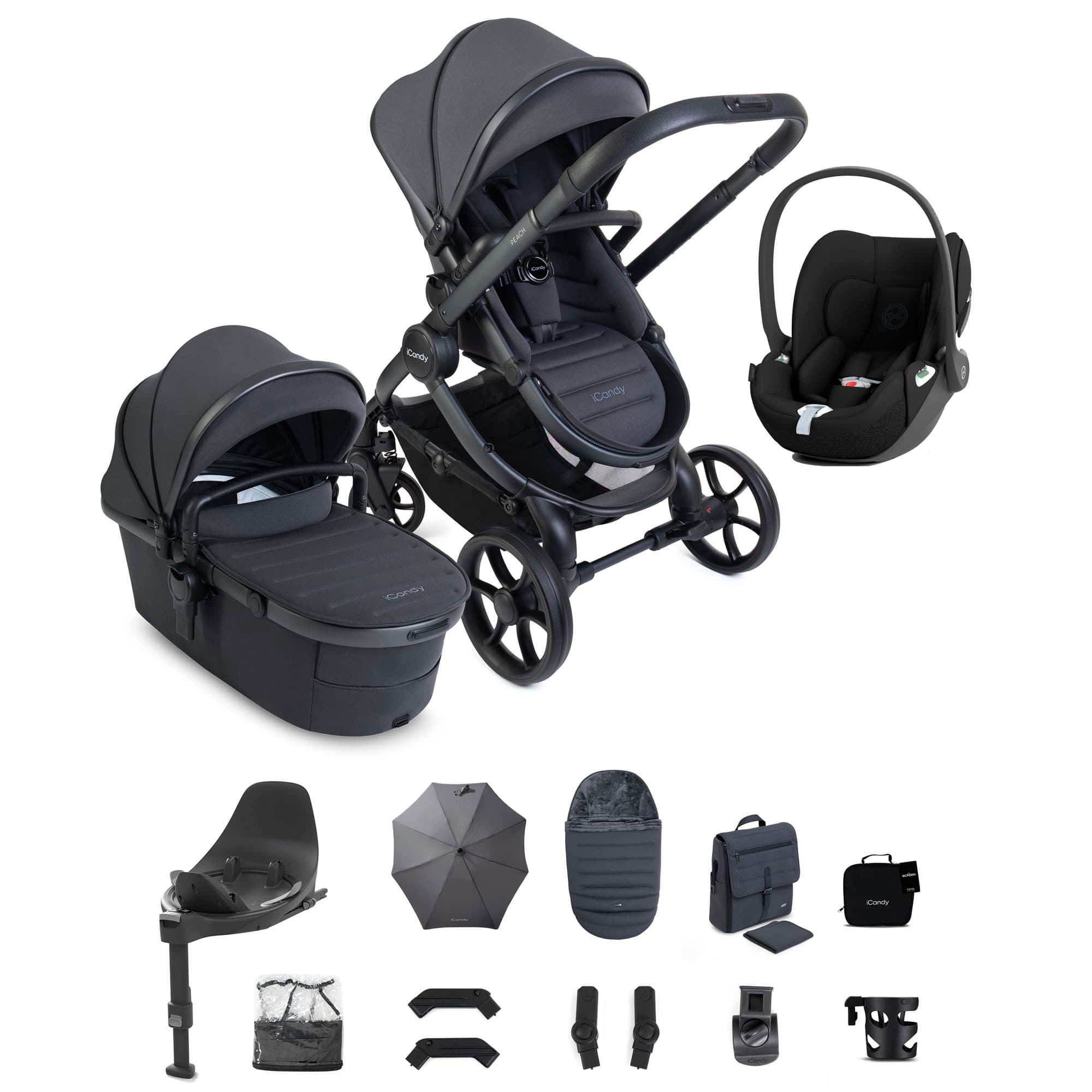 iCandy Peach 8 Complete Cybex Bundle in Grey Travel Systems P8-CYBX-GRY-CLT 5010334064741