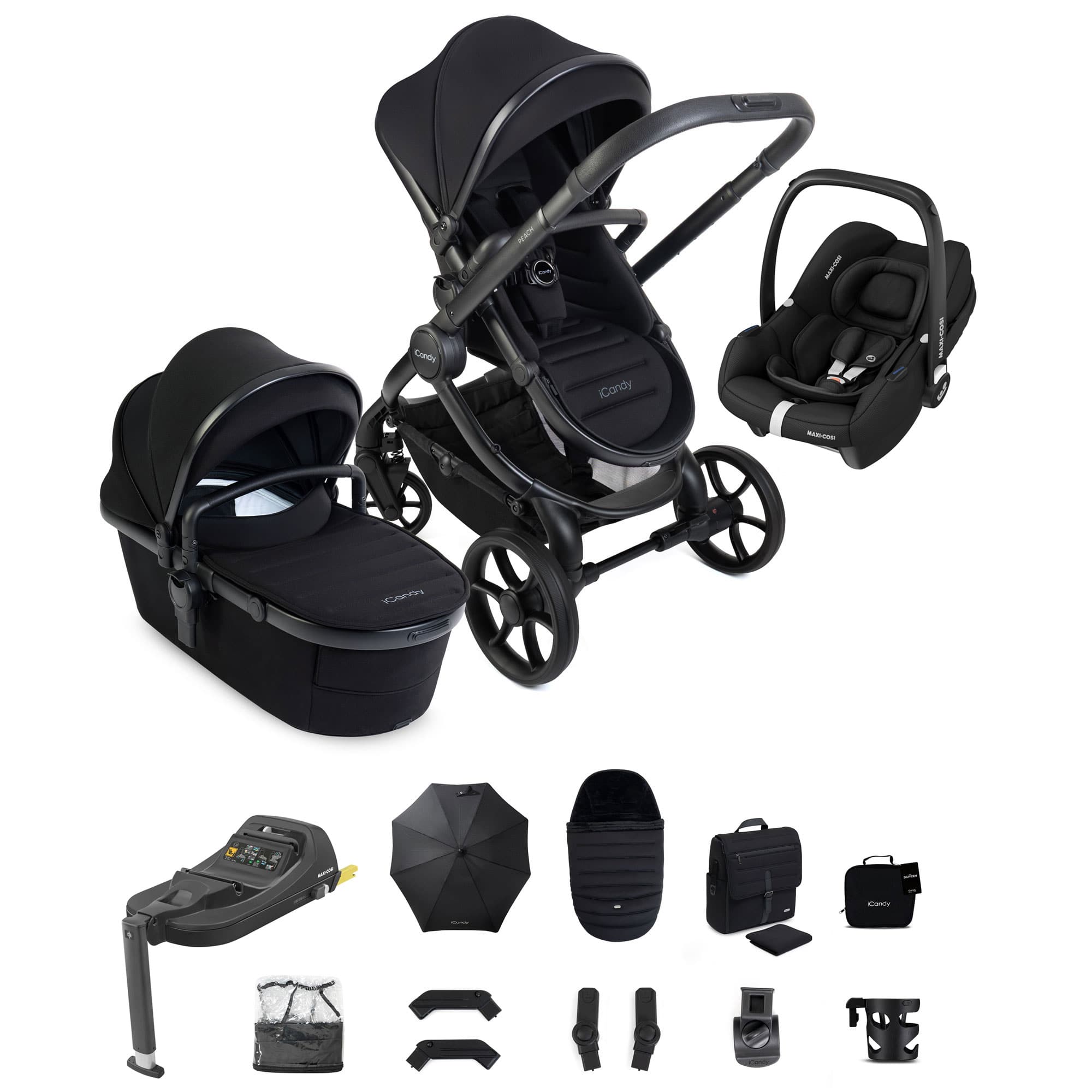 iCandy Peach 8 Complete Maxi-Cosi Bundle in Black Travel Systems P8-CYBX-BLK-CLT 5010334064765