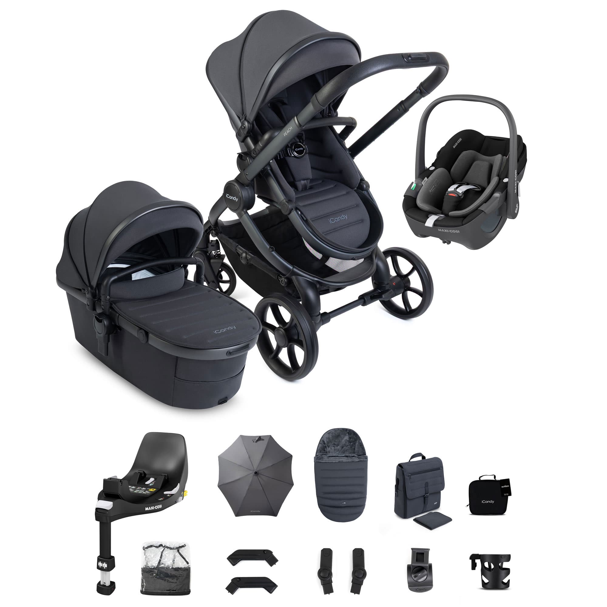 iCandy Peach 8 Complete Maxi-Cosi Bundle in Grey