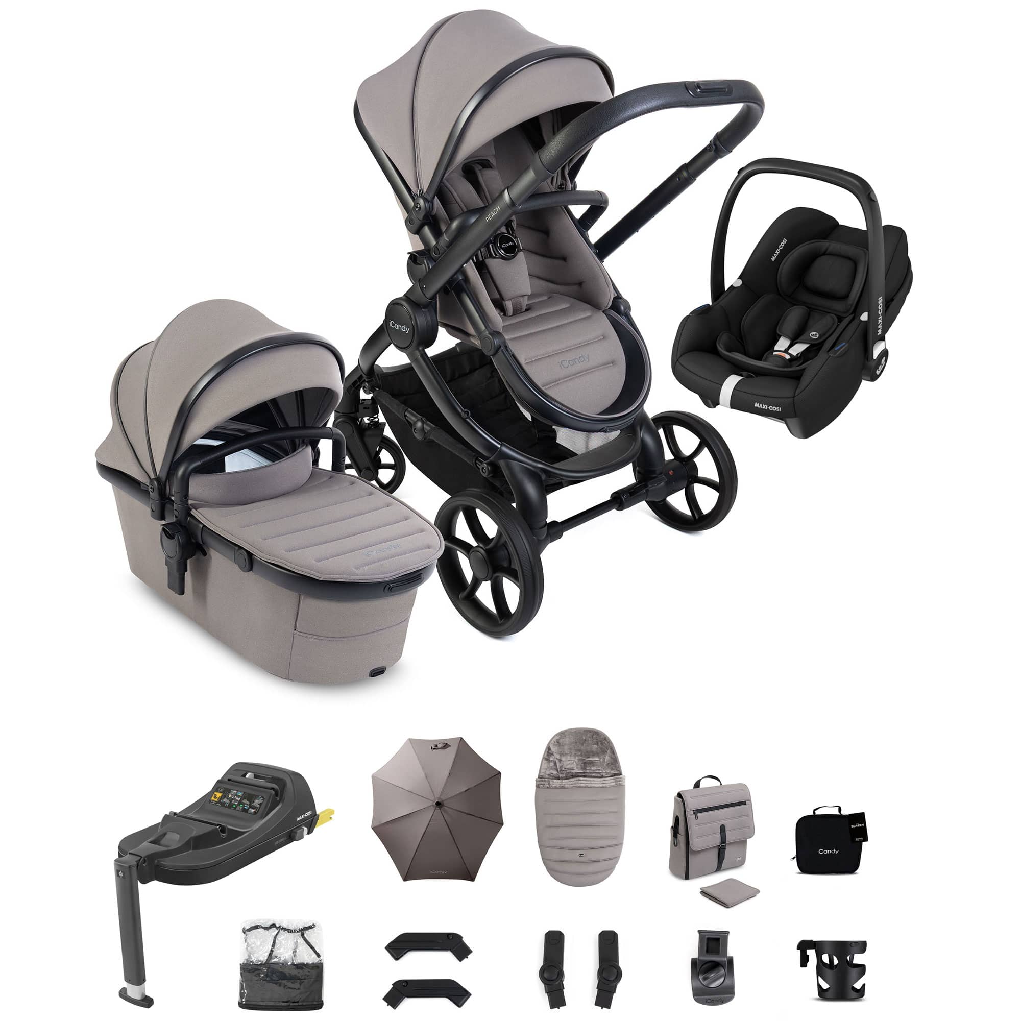 iCandy Peach 8 Complete Maxi-Cosi Bundle in Porcini Travel Systems P8-CYBX-POR-CLT 5010334064772