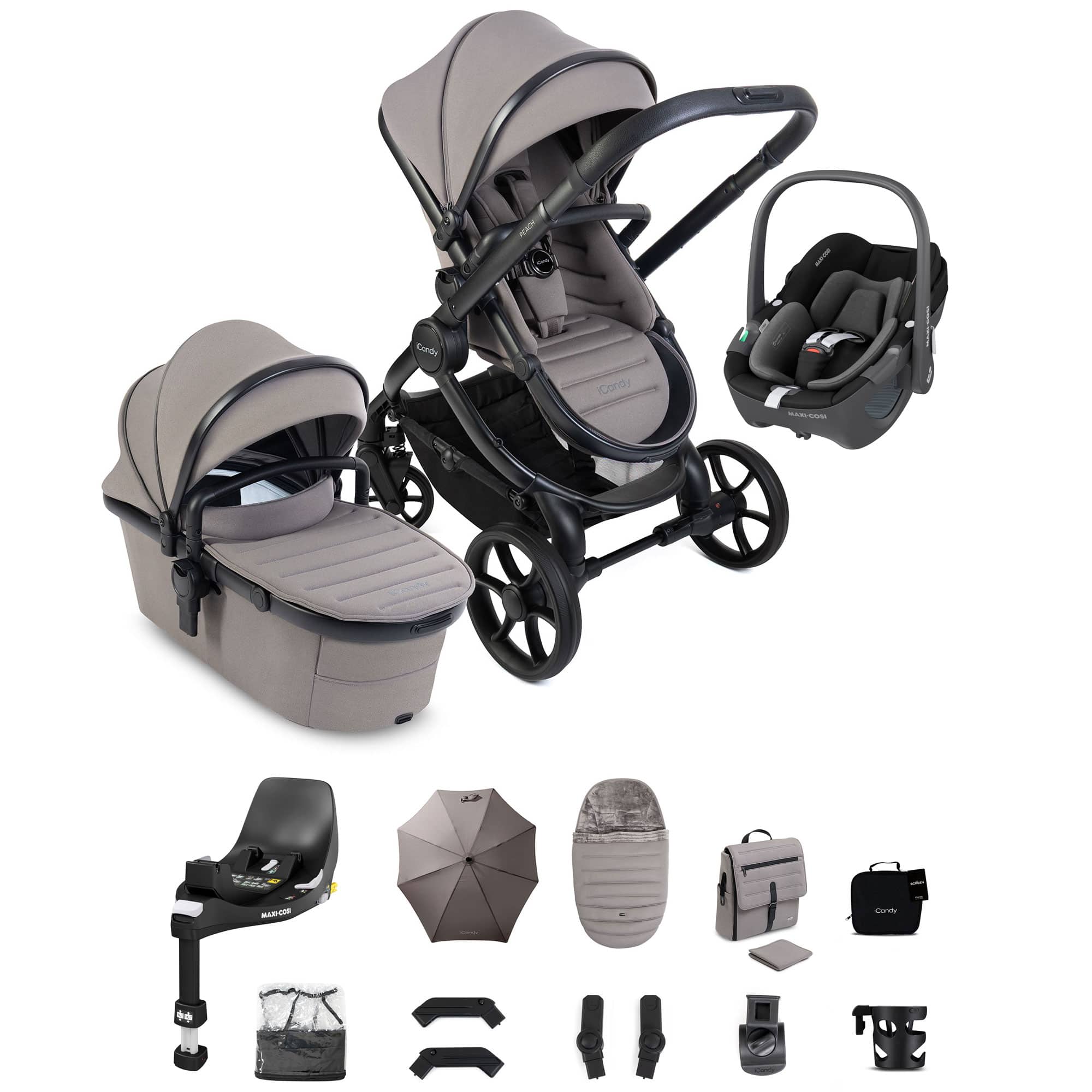 iCandy Peach 8 Complete Maxi-Cosi Bundle in Porcini Travel Systems P8-CYBX-POR-PLUS 5010334064772