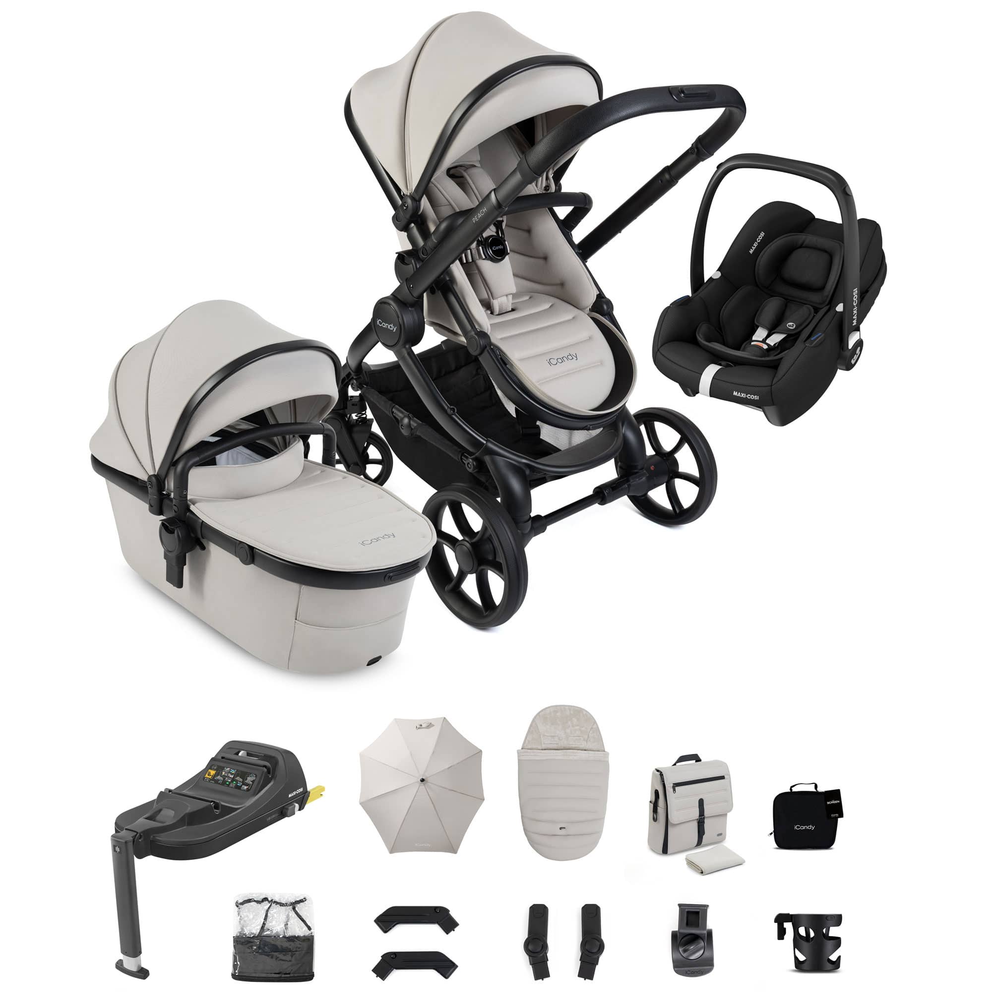 iCandy Peach 8 Complete Maxi-Cosi Bundle in Taupe Travel Systems P8-CYBX-TPE-CLT 5010334064758
