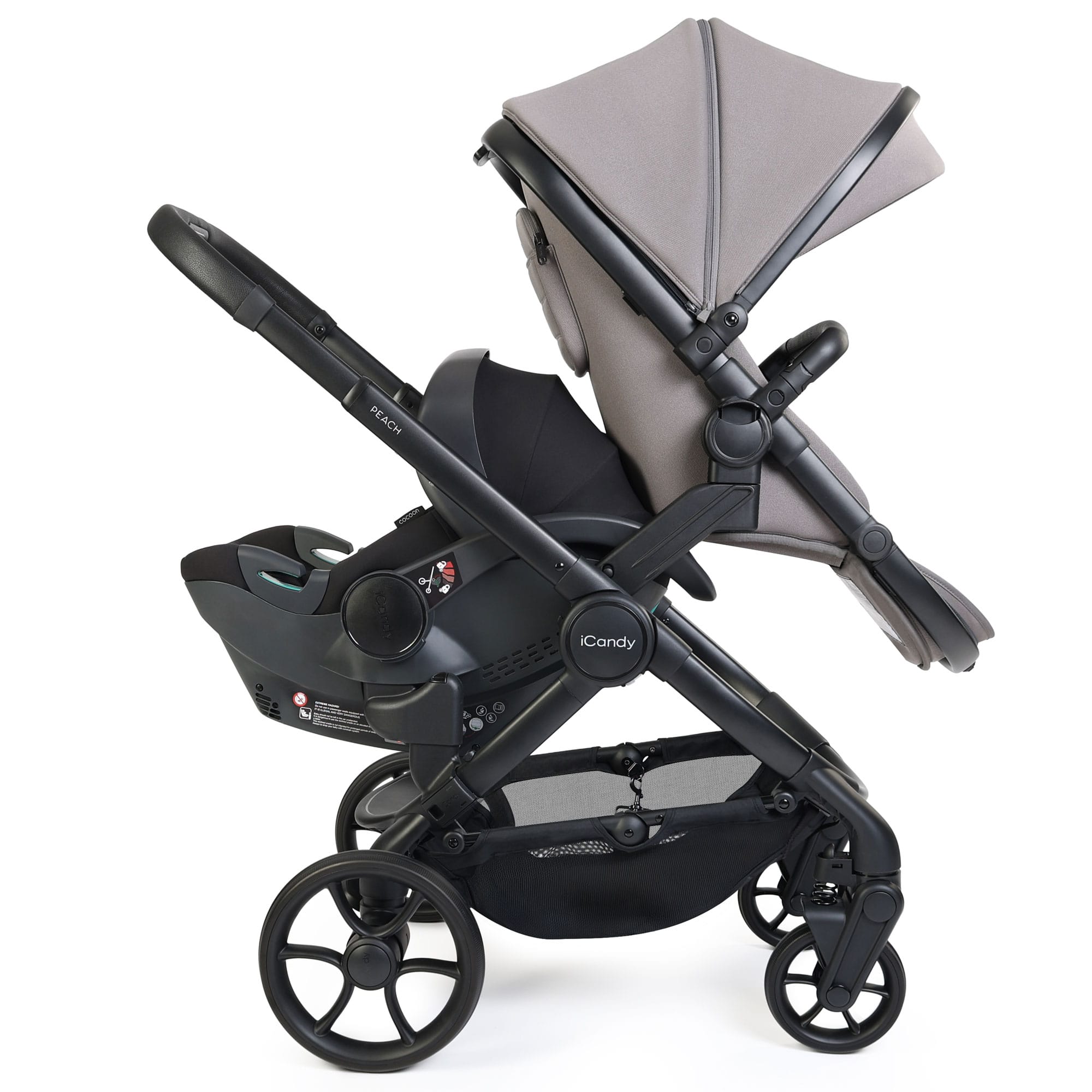 iCandy Peach 8 Double Complete Bundle with Cocoon 360 in Porcini Travel Systems P8-DBL-POR 5010334064932