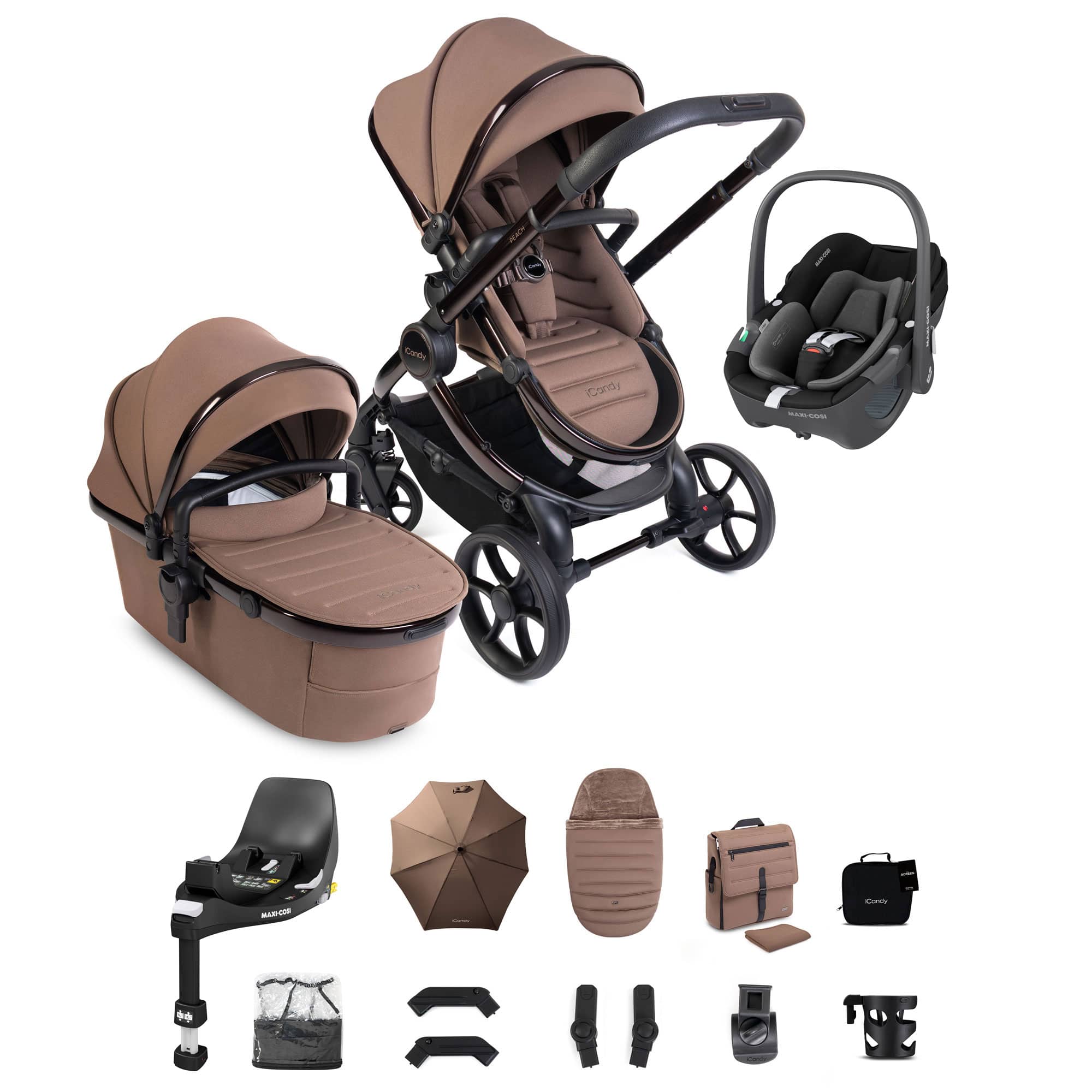 iCandy Peach 8 Editions Complete Maxi-Cosi Bundle in Coco Travel Systems P8-CYBX-COC-PLUS 5010334064796