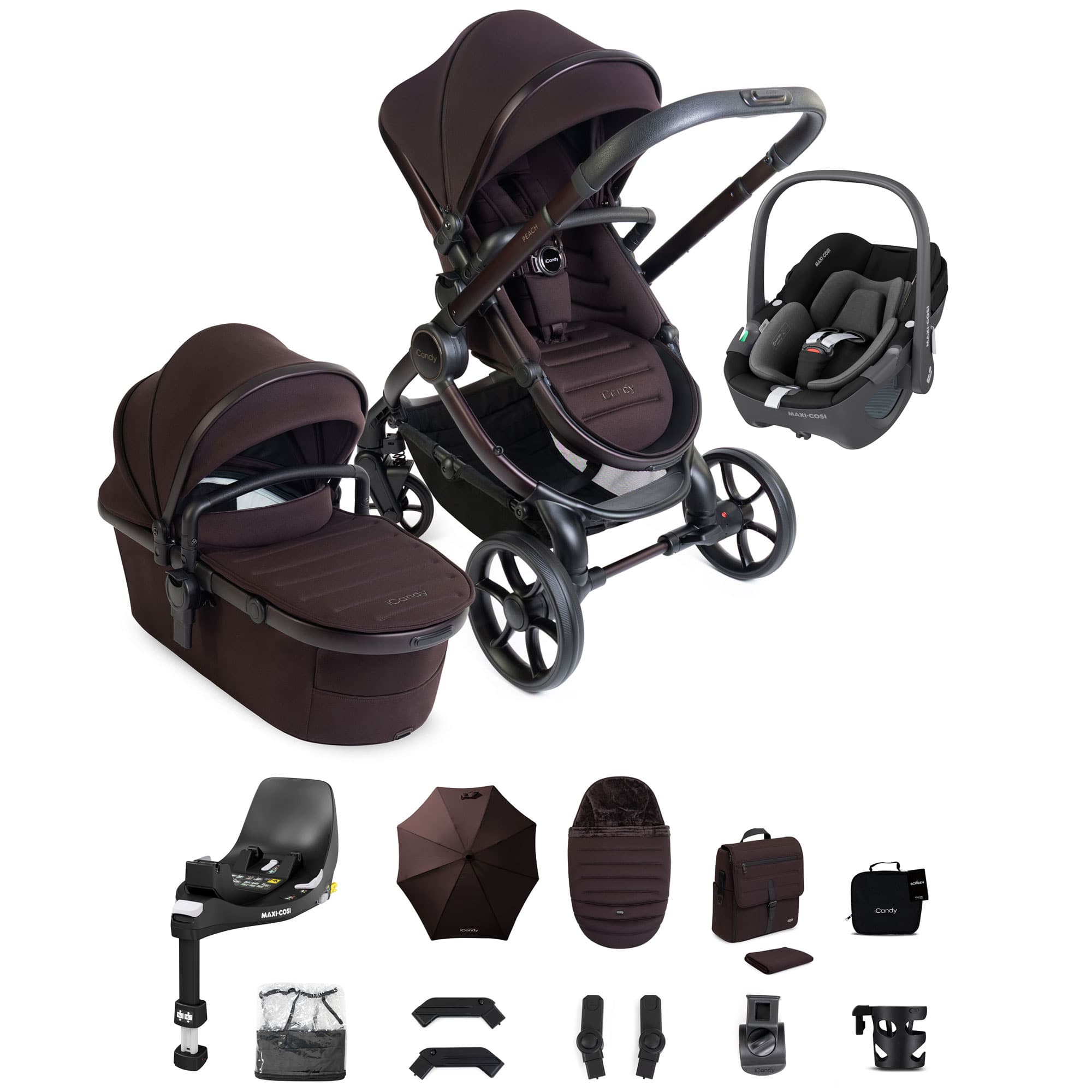iCandy Peach 8 Editions Complete Maxi-Cosi Bundle in Coffee Bean