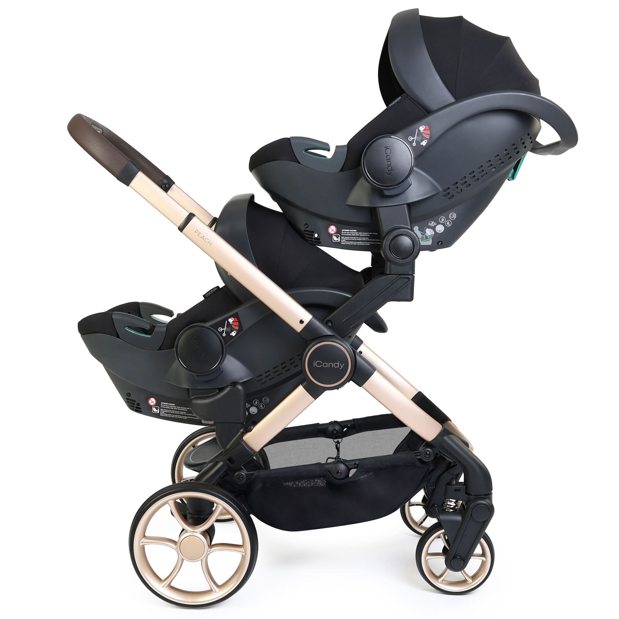 iCandy Peach 8 Editions Twin Complete Bundle with Cocoon 360 in Biscotti Travel Systems P8-TWN-BIS 5010334065182
