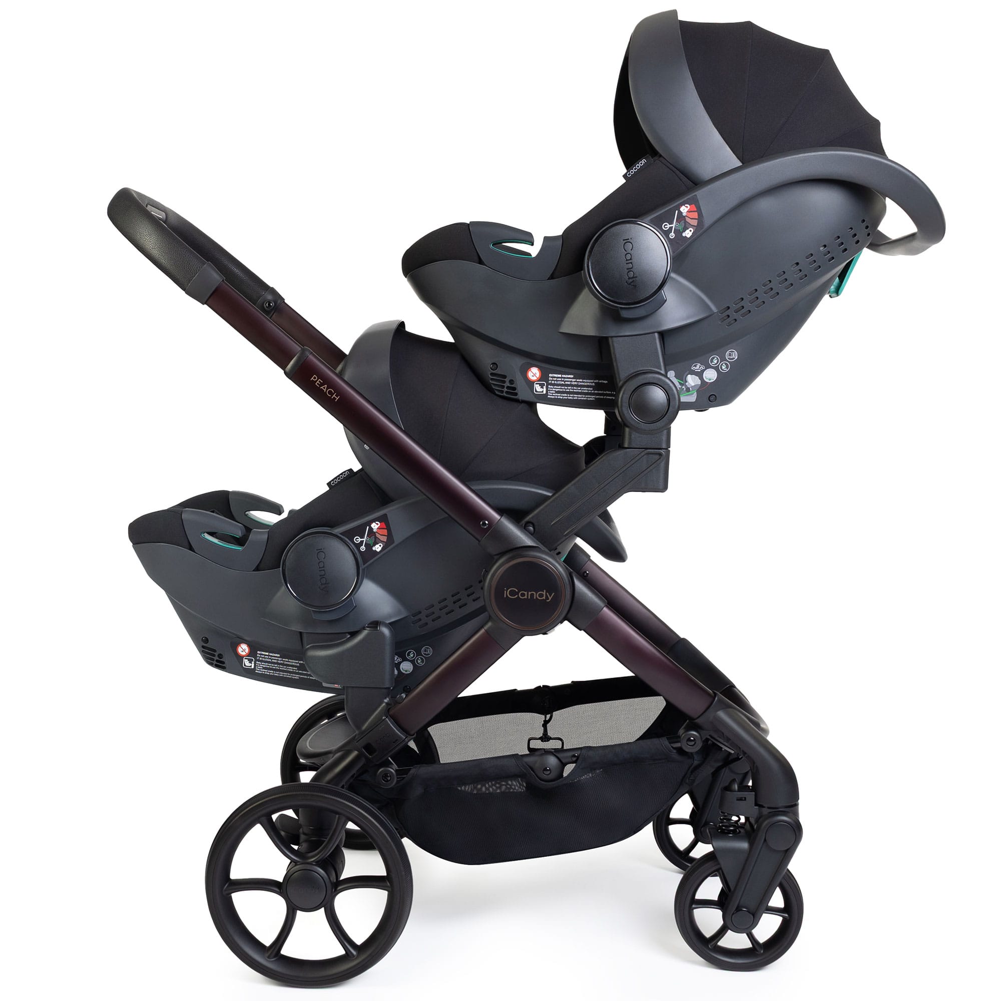 iCandy Peach 8 Editions Twin Complete Bundle with Cocoon 360 in Coffee Bean Travel Systems P8-TWN-COF 5010334065212