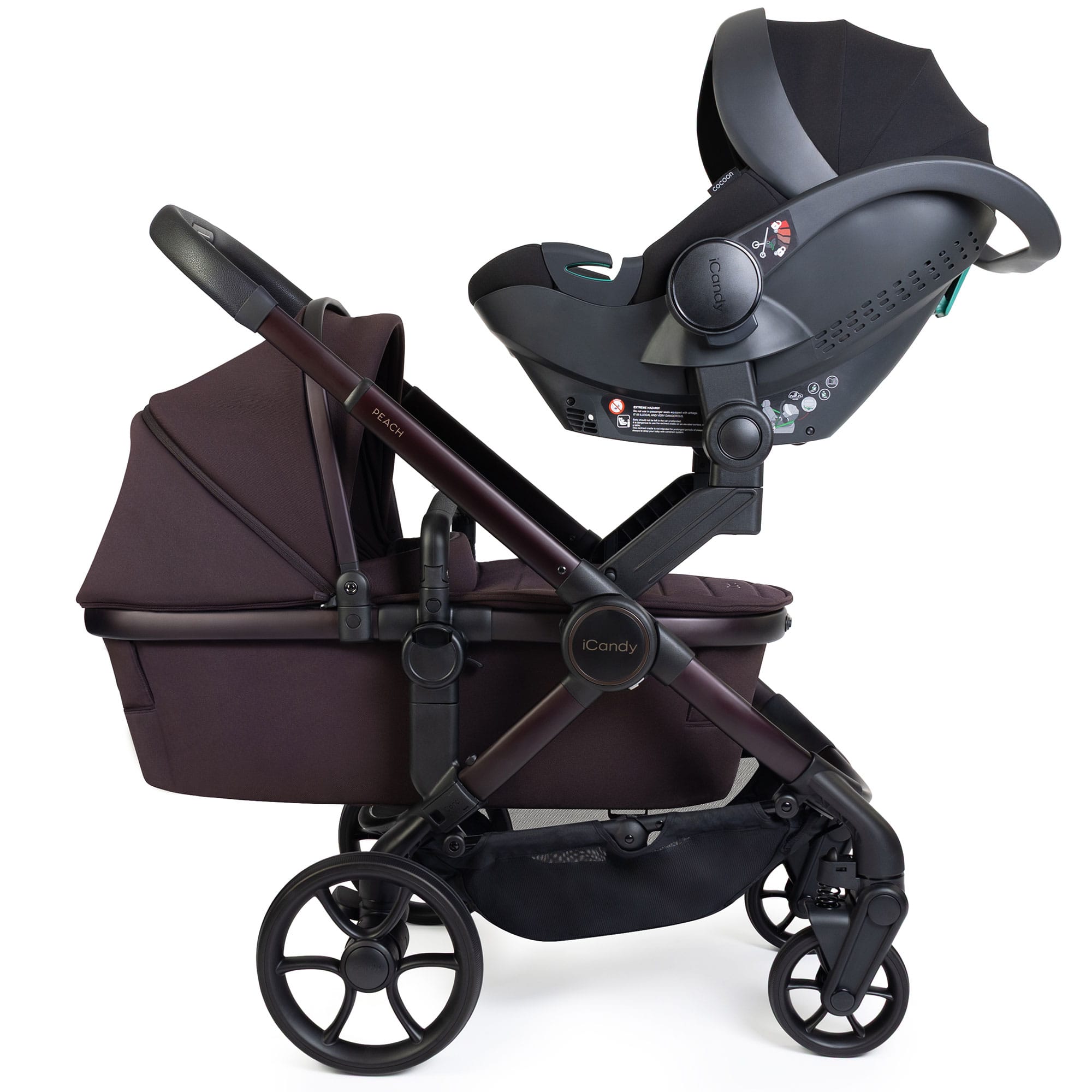 iCandy Peach 8 Editions Twin Complete Bundle with Cocoon 360 in Coffee Bean Travel Systems P8-TWN-COF 5010334065212
