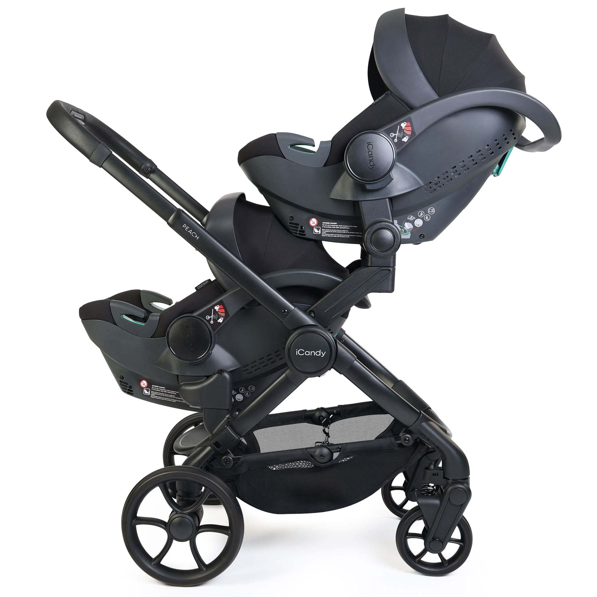 iCandy Peach 8 Twin Complete Bundle with Cocoon 360 in Black Travel Systems P8-TWN-BLK 5010334065168