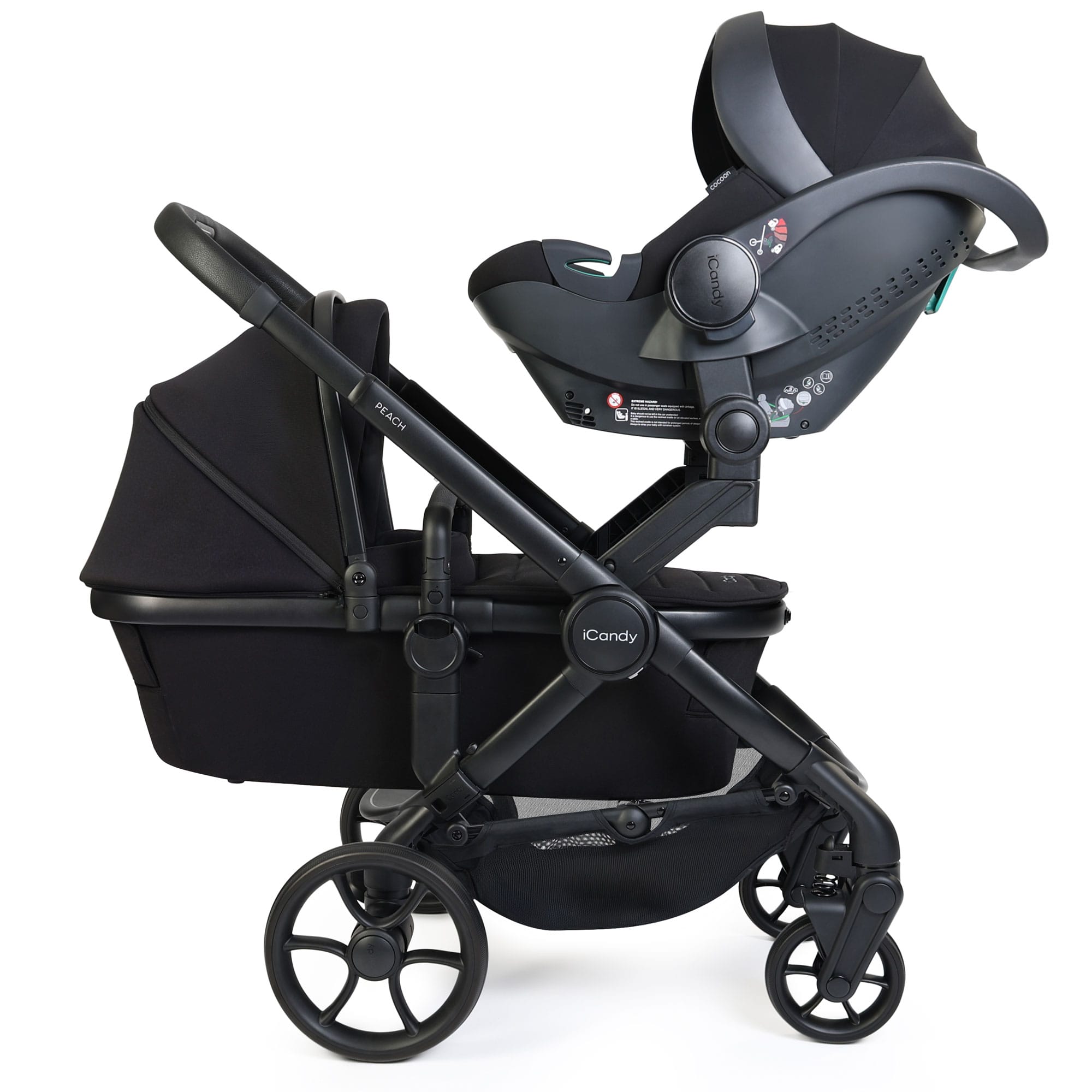 iCandy Peach 8 Twin Complete Bundle with Cocoon 360 in Black Travel Systems P8-TWN-BLK 5010334065168