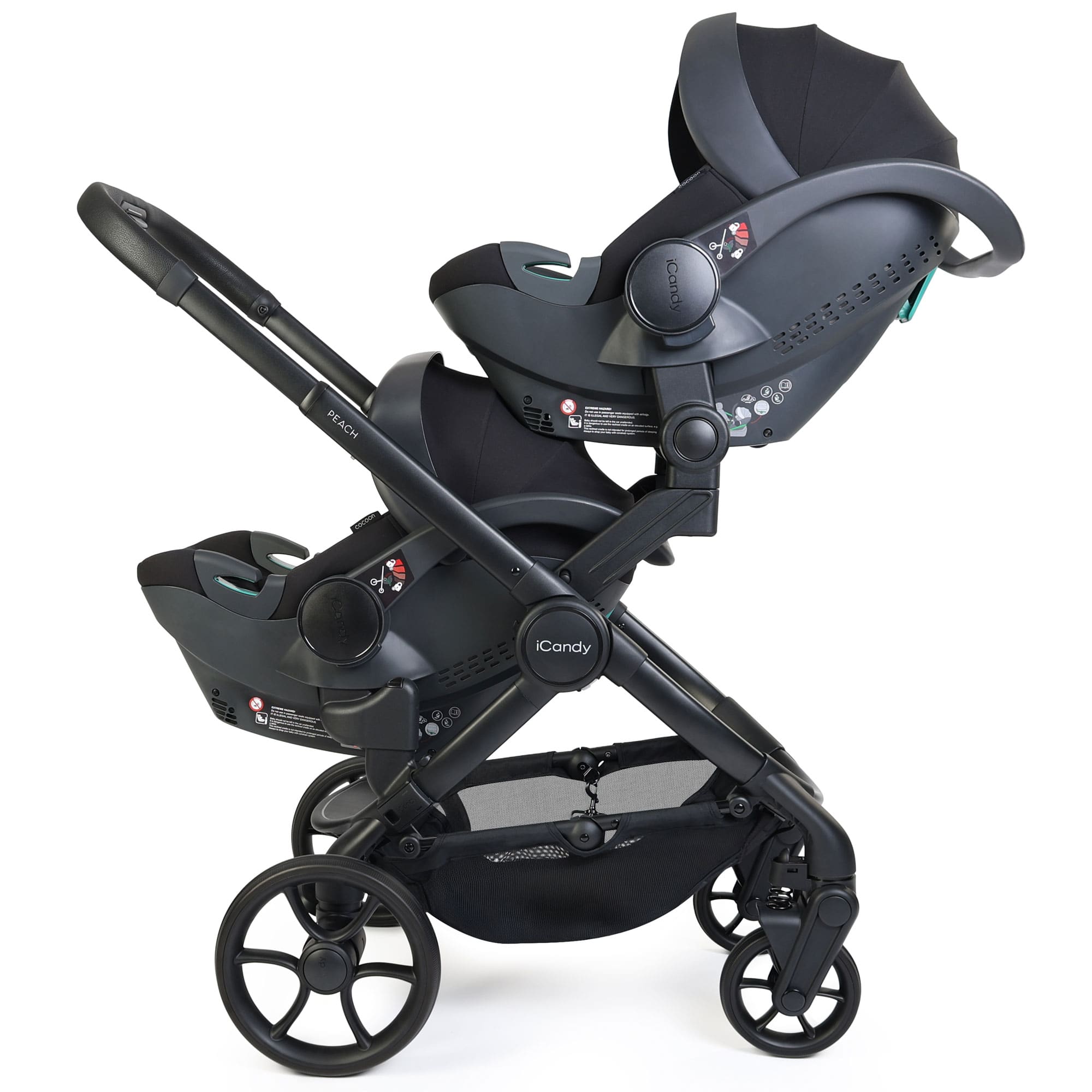 iCandy Peach 8 Twin Complete Bundle with Cocoon 360 in Porcini Travel Systems P8-TWN-POR 5010334065175