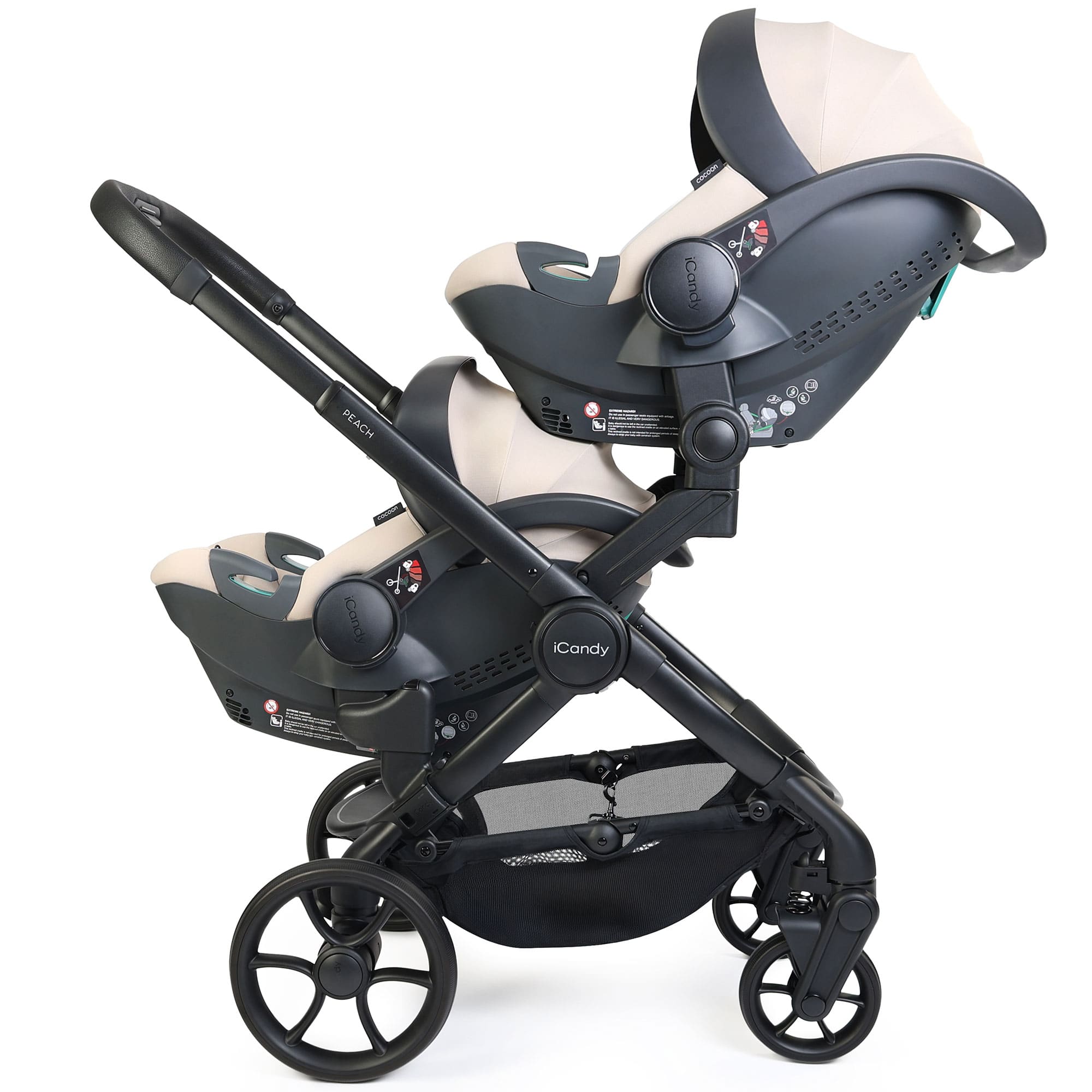 iCandy Peach 8 Twin Complete Bundle with Cocoon 360 in Taupe Travel Systems P8-TWN-TPE 5010334065151