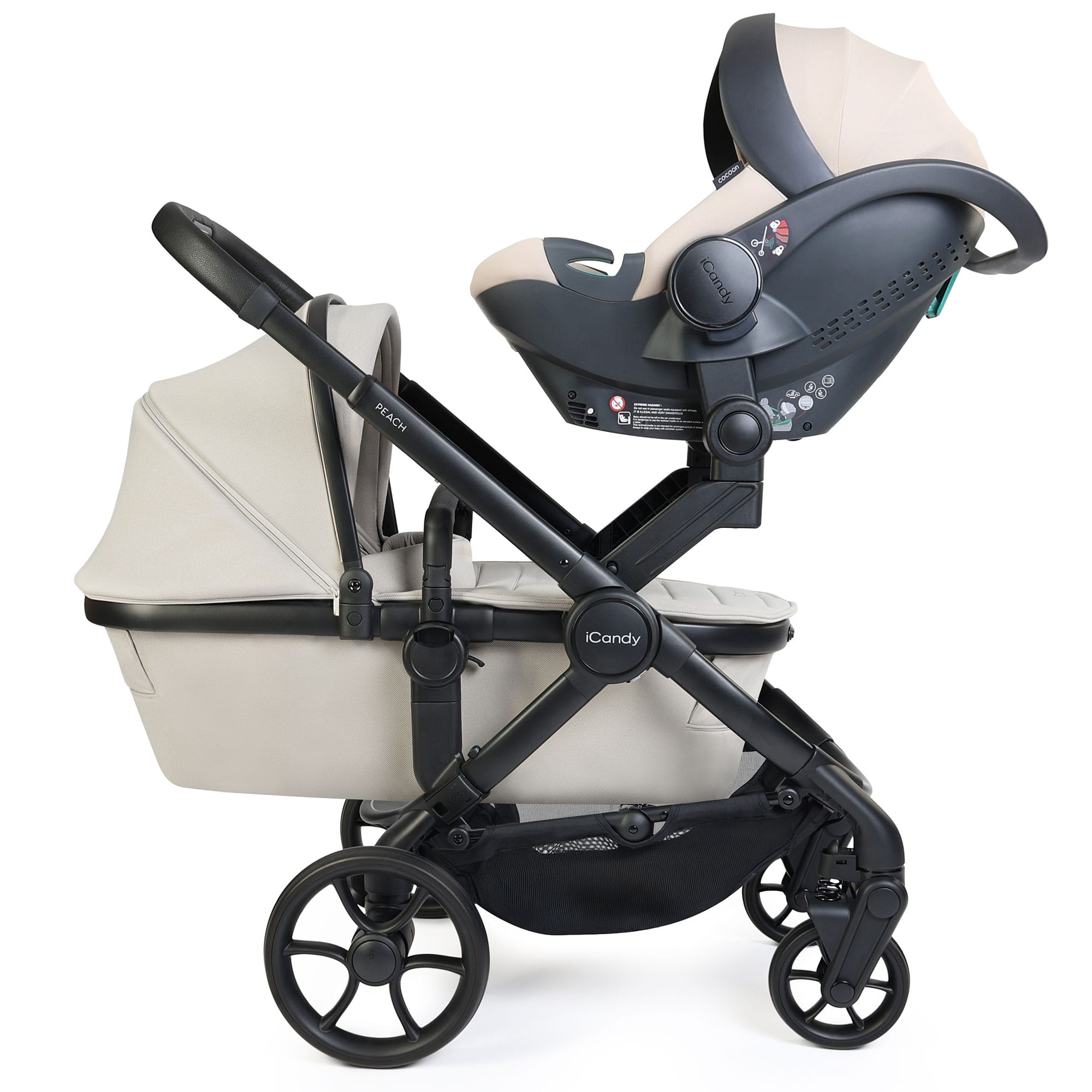 iCandy Peach 8 Twin Complete Bundle with Cocoon 360 in Taupe Travel Systems P8-TWN-TPE 5010334065151