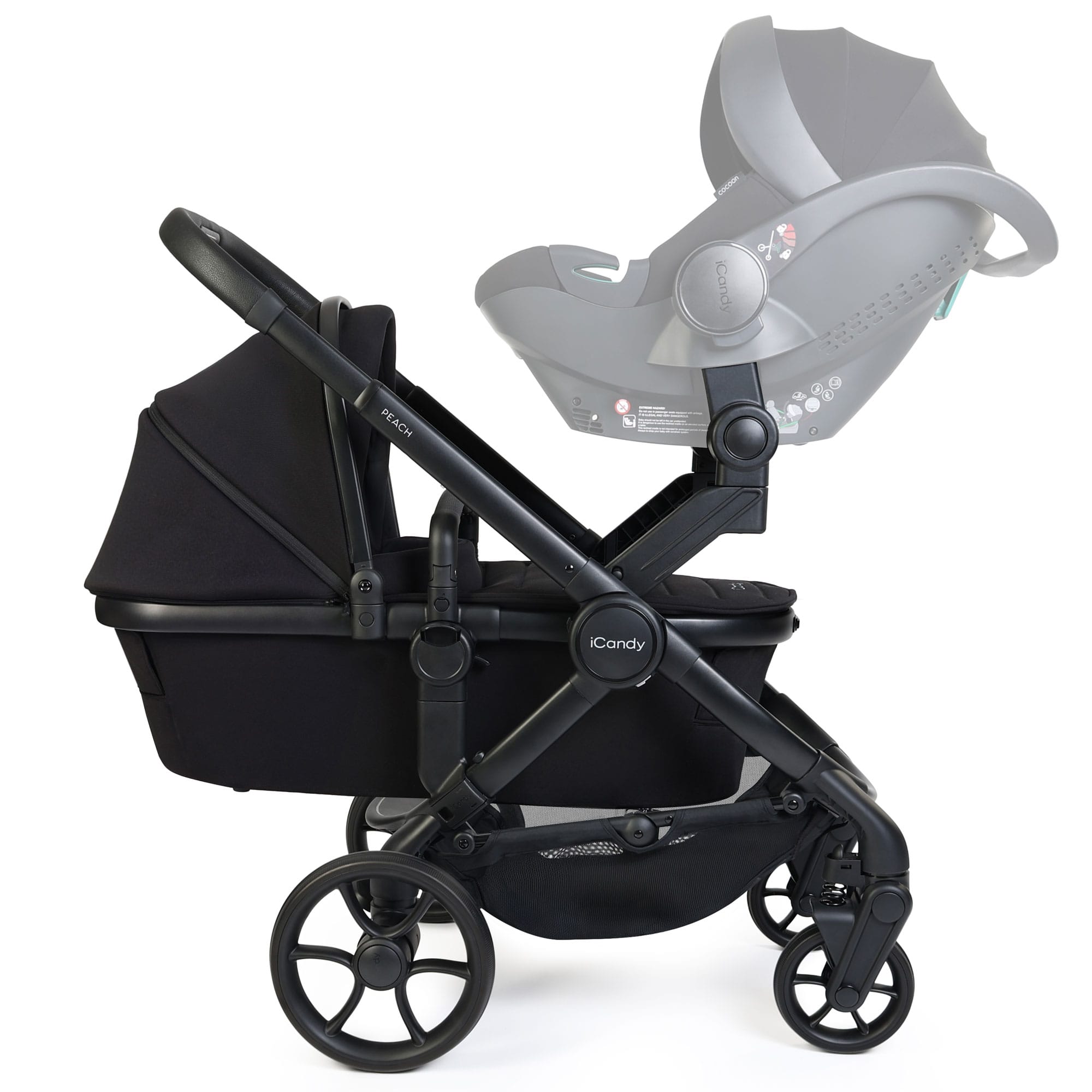 iCandy Peach 8 Twin Complete Cybex Travel System in Black Travel Systems